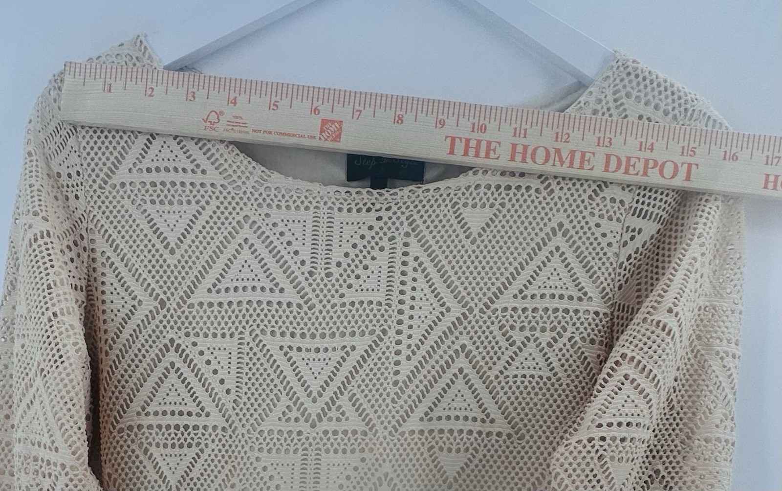 NWT Step In Style Dress Cream Beige Sz S Crochet Tunic Dress Boho AB12