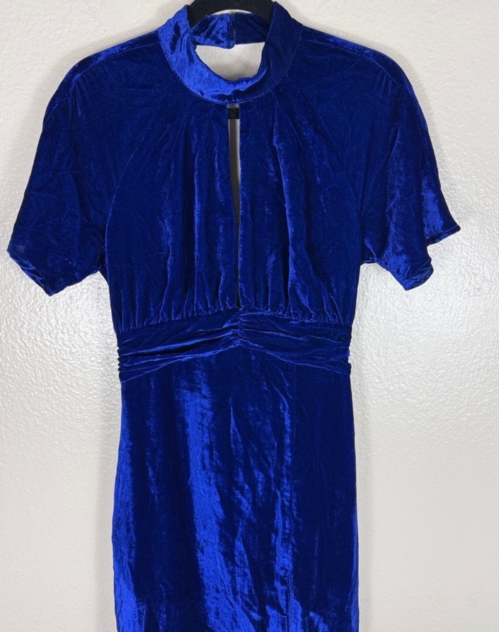 Lovers and Friends Navarin Velvet Blue Maxi Dress Size S