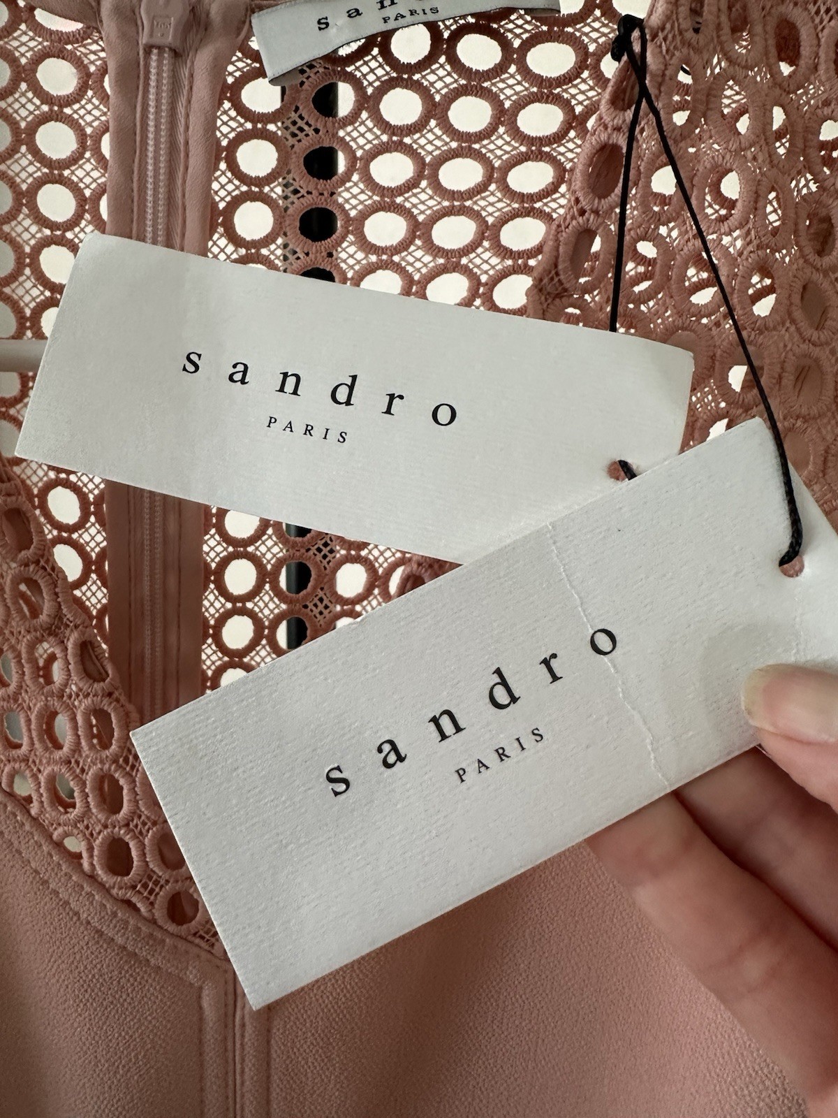 NWT SANDRO Paris Dress Size 2 Peach/Pink