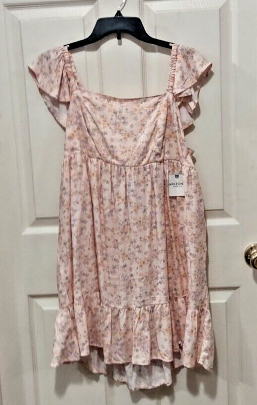 Arizona Jean Co Peach Floral Dress Juniors XL