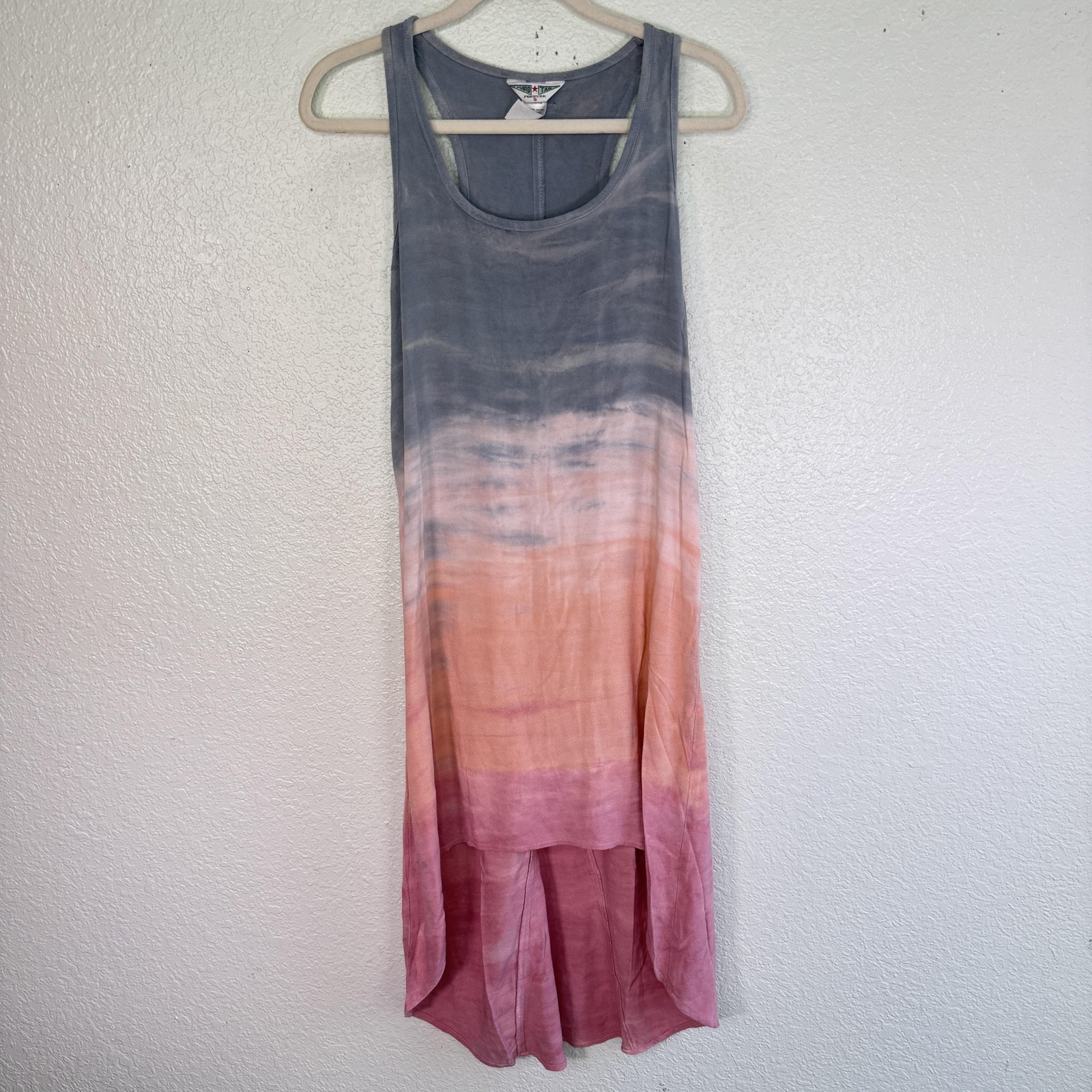 Hard Tail Forever Y2K Dress Womens Small Tie Dye Ombre Tank Hi Low Boho Beachy