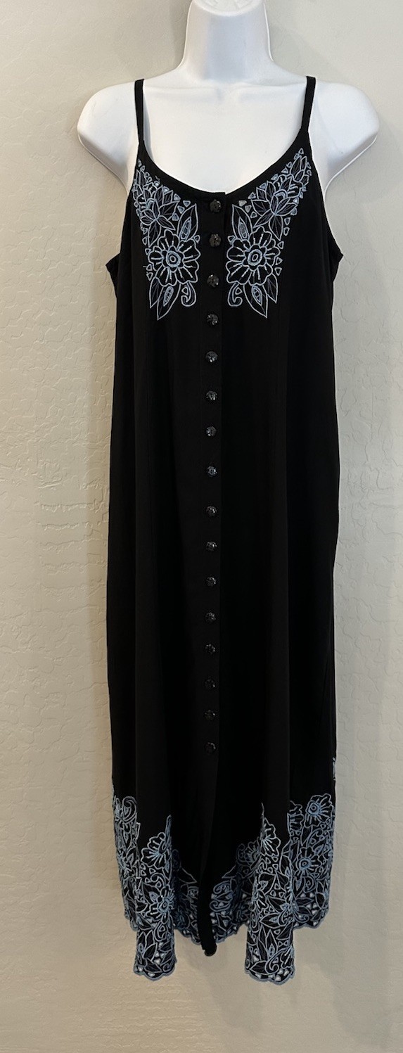 Y2K Button Down Embroidered Lace Bohemian Dress 90’s Western