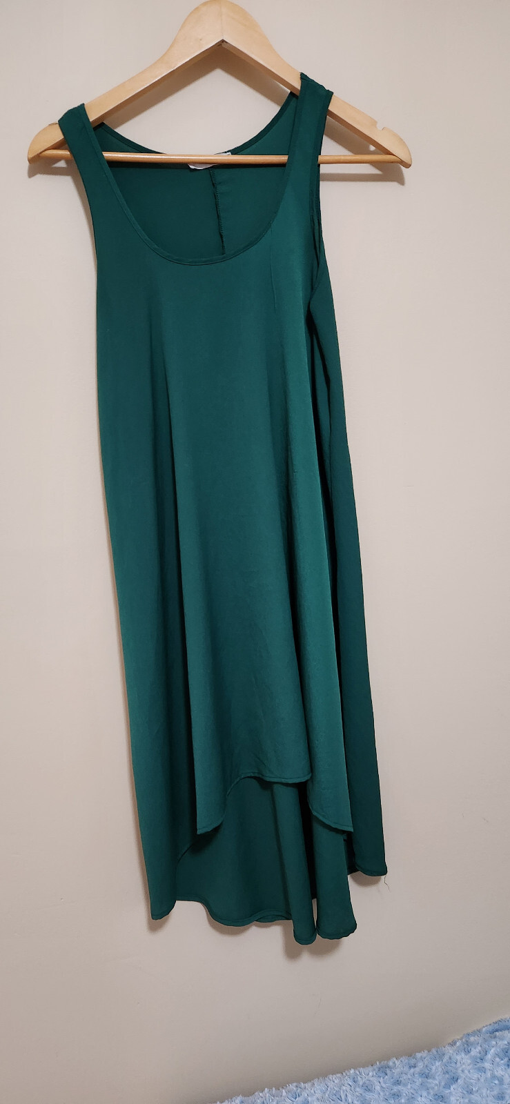Used Lush Green Sleeveless High Low Dress