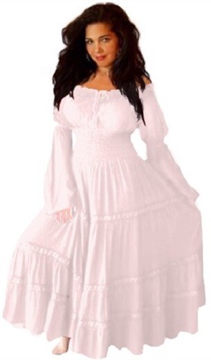 black peasant ruffled smocked dress M L XL OS 1X 2X 3X 4X 5X 6X PLUS SIZE