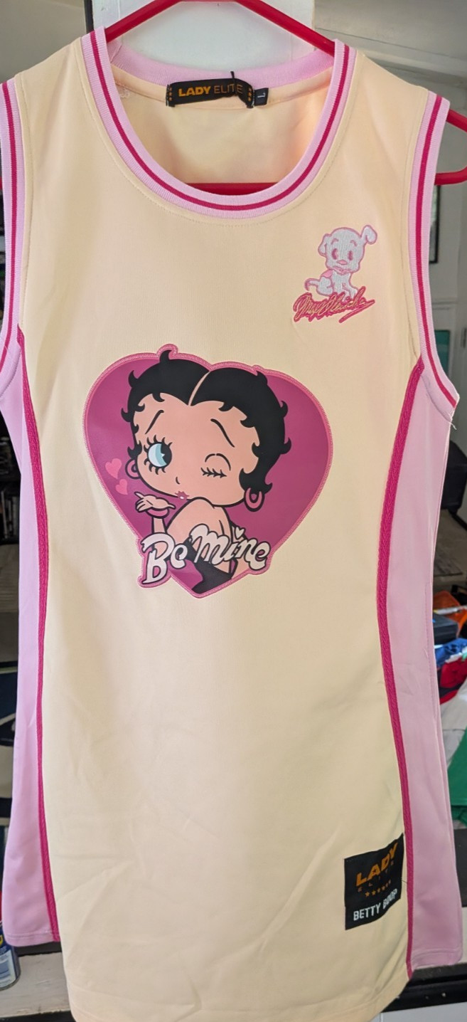 Headgear Classics Basketball Jersey Dress Lady Elite Betty Boop Be Mine Beige L
