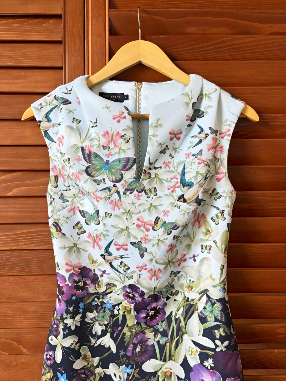 Ted Baker London Summer Cocktail Dress with Butterflies and Pansies