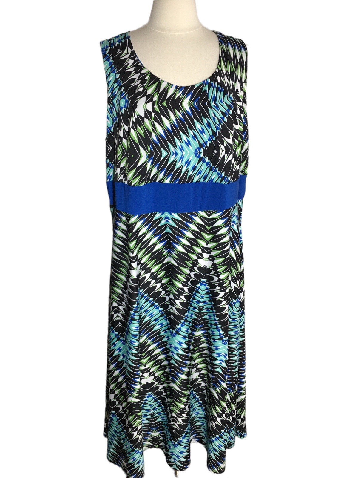 db Established 1962 Woman Plus Sz 22 Sleeveless Geometric Fit & Flare Dress