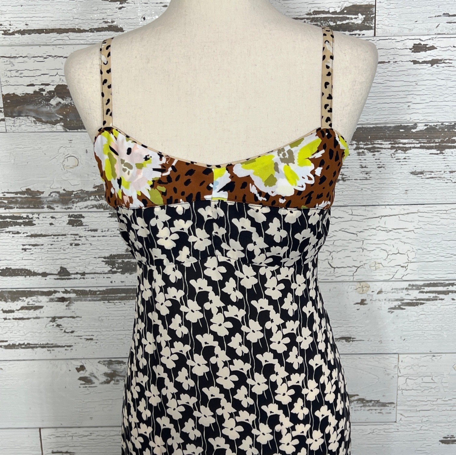 CABI Patchwork Sleeveless Dress Multicolor Sz L #6642 NWOT