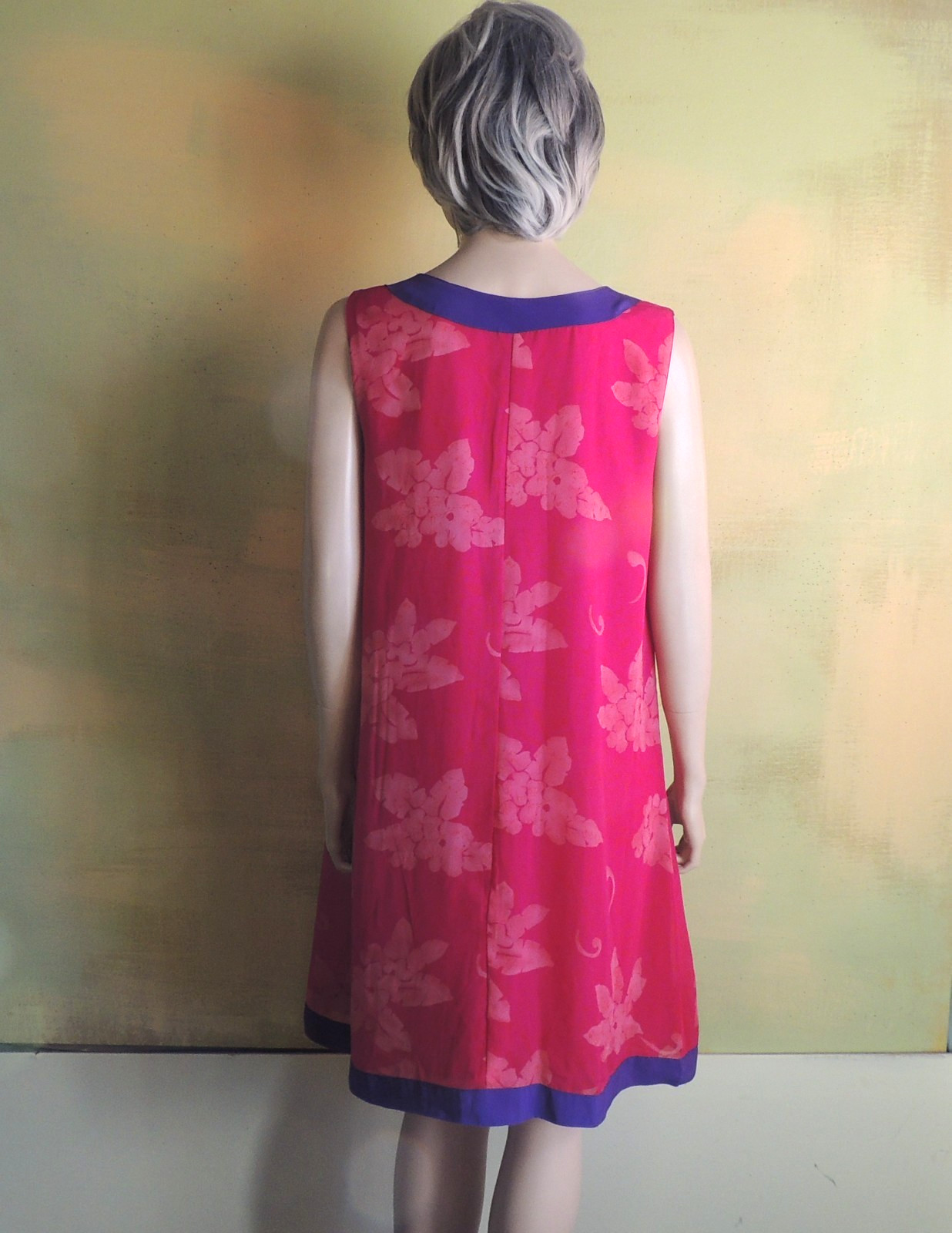 A Wild Thyme Women’s 14 Sleeveless Vintage V-Neck Lined Boho Side Slit Dress