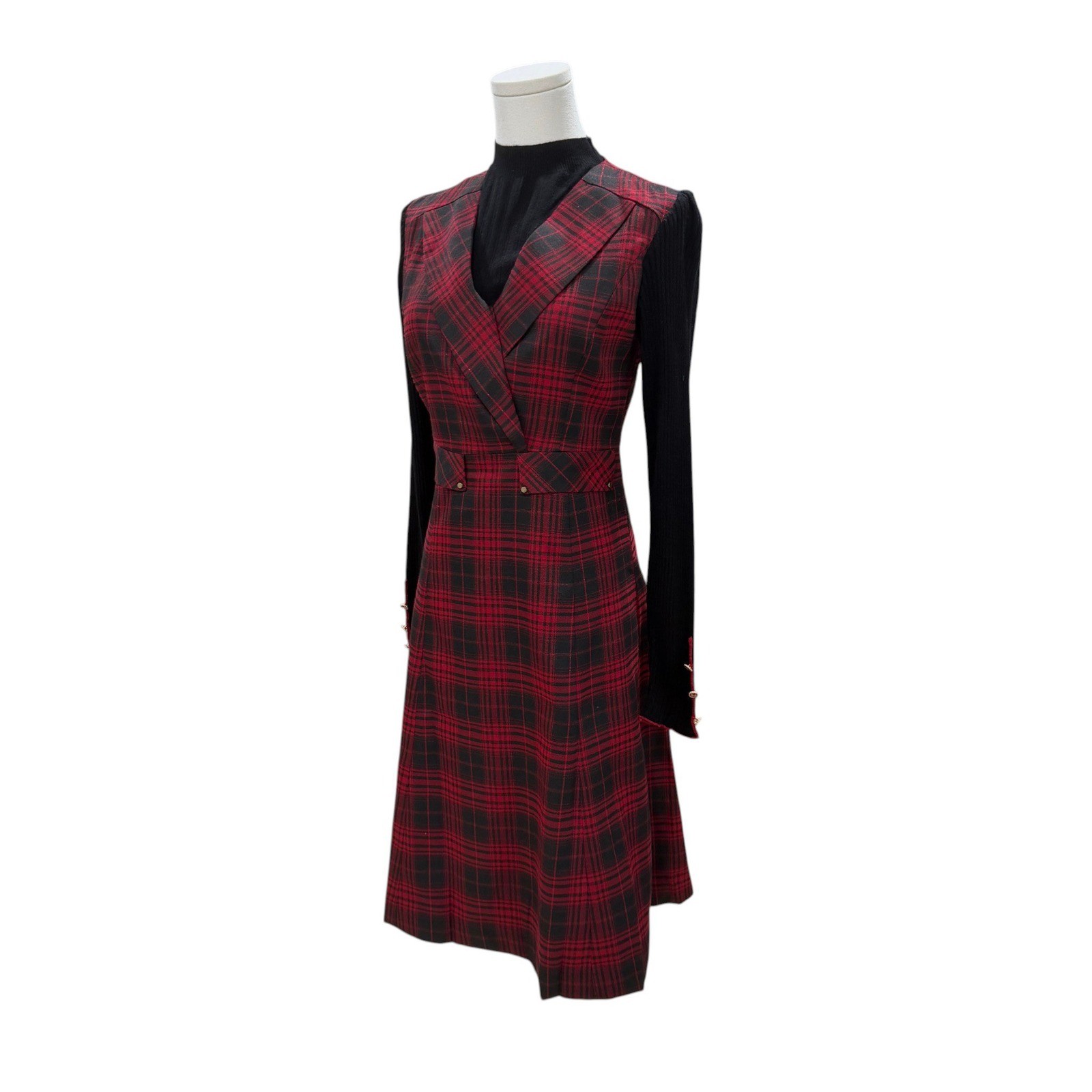 Metallic Plaid Midi Jumper Dress Academia Dark Academia Preppy Fall Winter Look