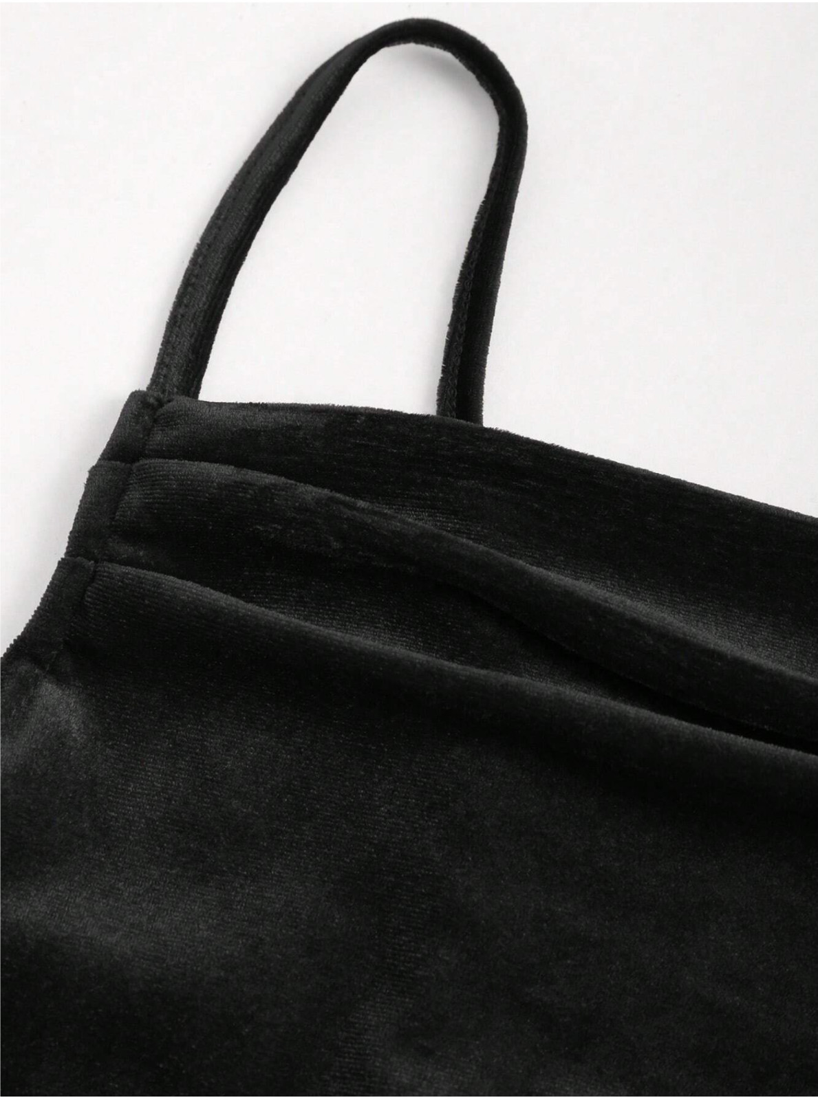 Black MOD Solid Ruched Mermaid Hem Cami Dress Sz XS S M L