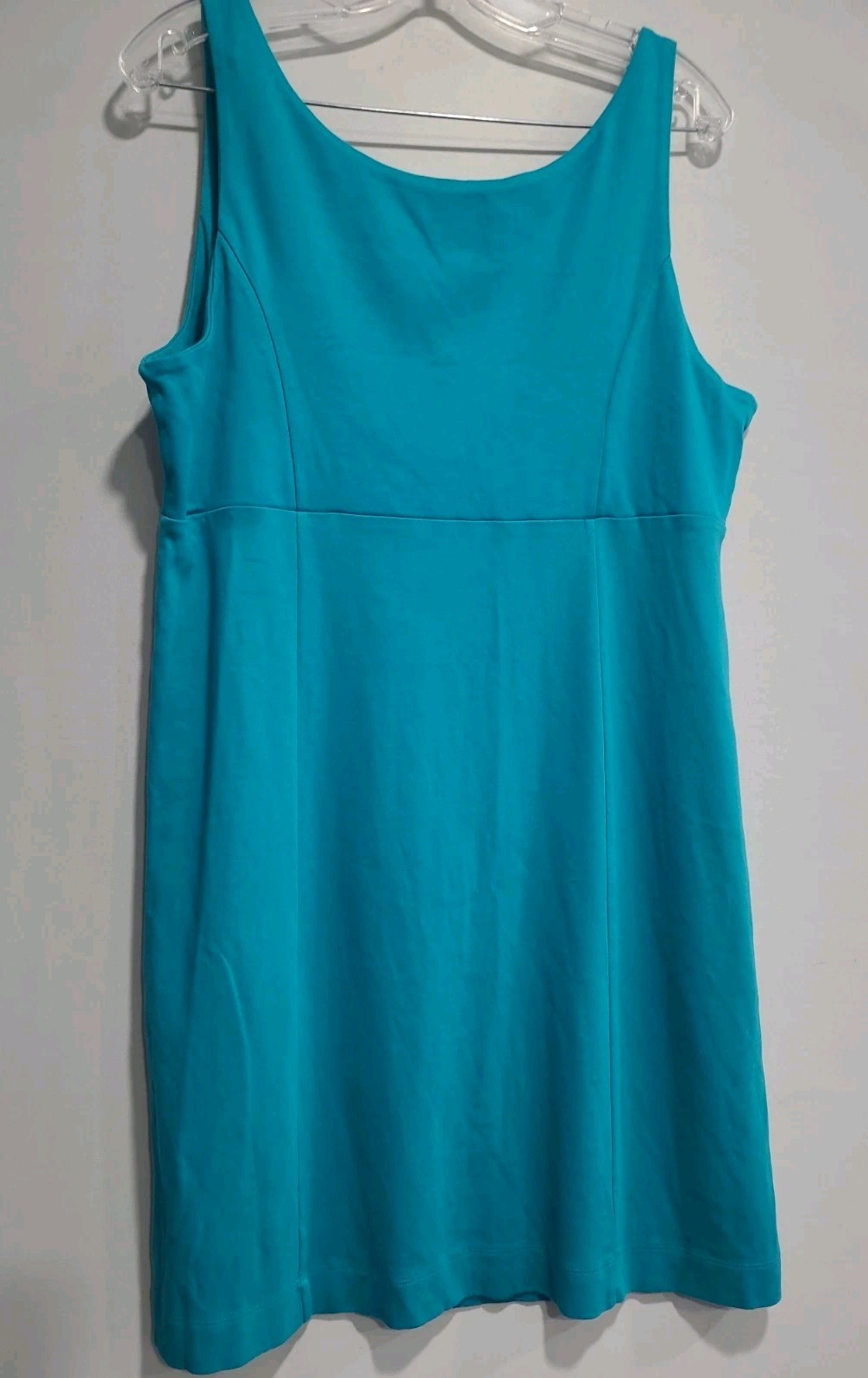 New York & Co Women’s Teal Solid V-Neck Sleeveless Knit Dress Sz XL 100% Cotton
