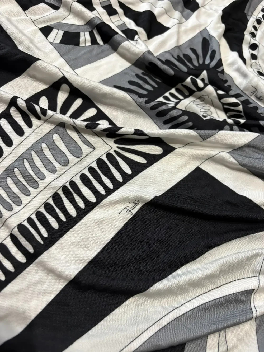 Emilio Pucci Luxury Abstract Geometric Print Ruched Dress Womens Size I46