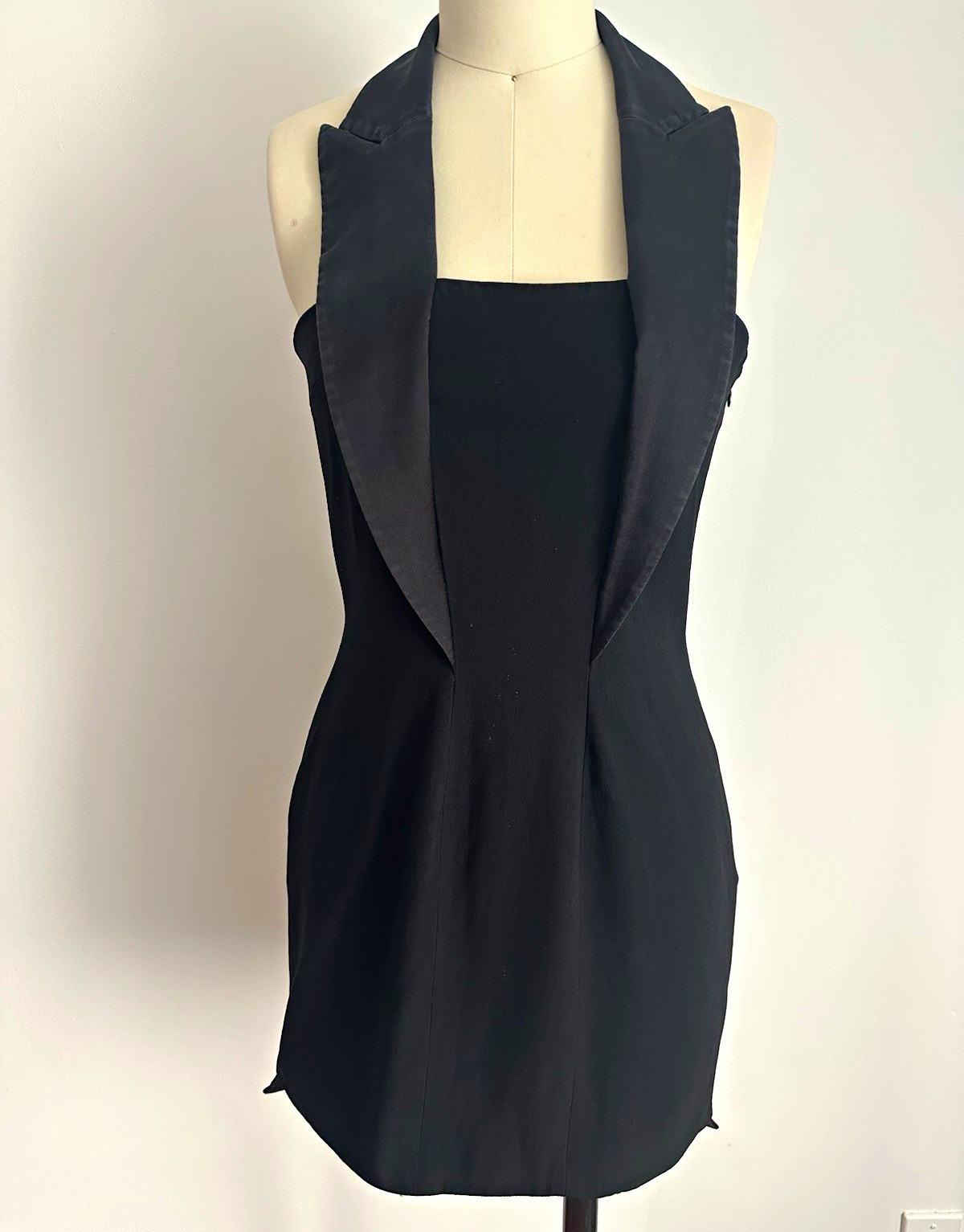 Vintage Versus Versace Black Tuxedo Mini Dress Size 6 runs small