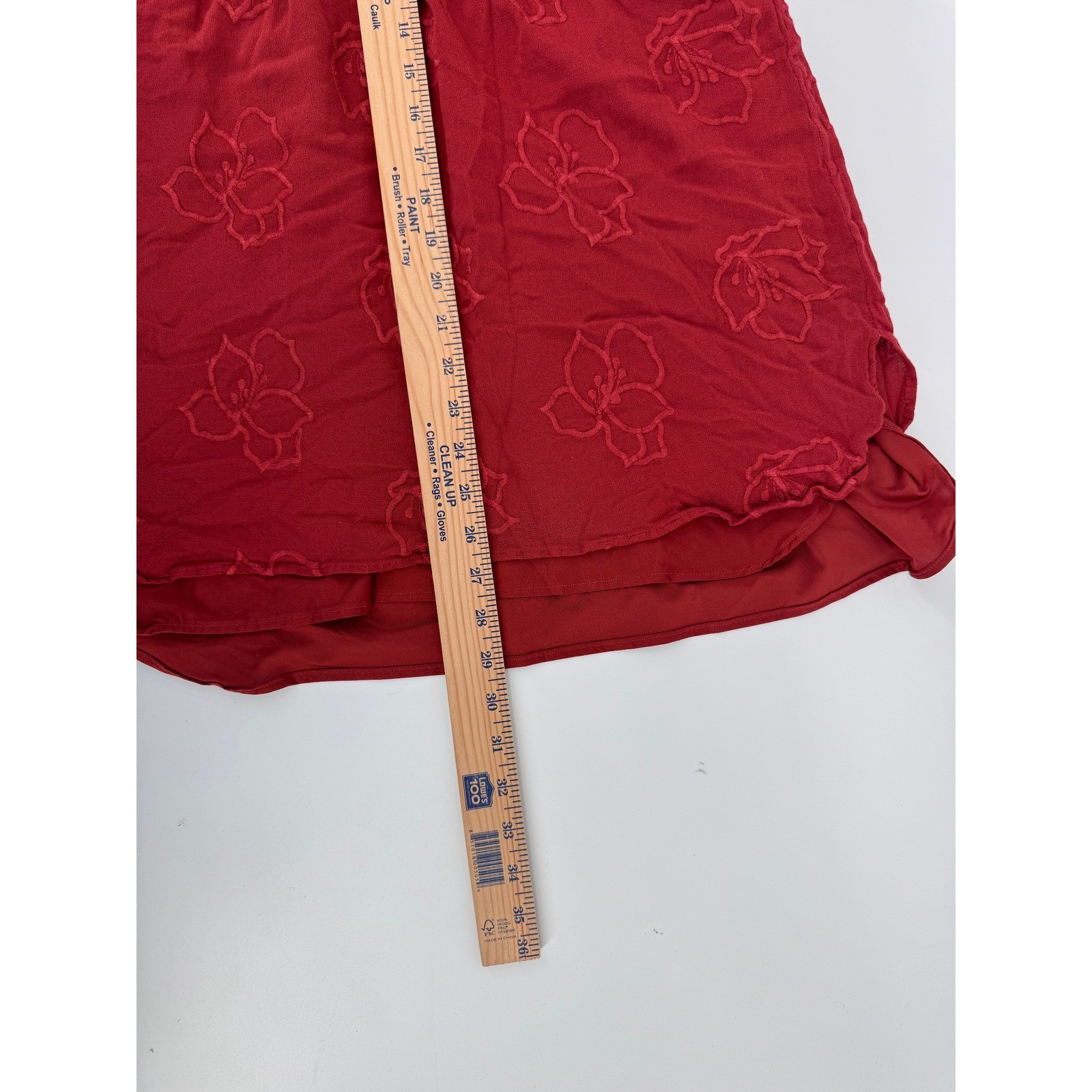 danielrainn red floral embroidered cold shoulder midi dress size M