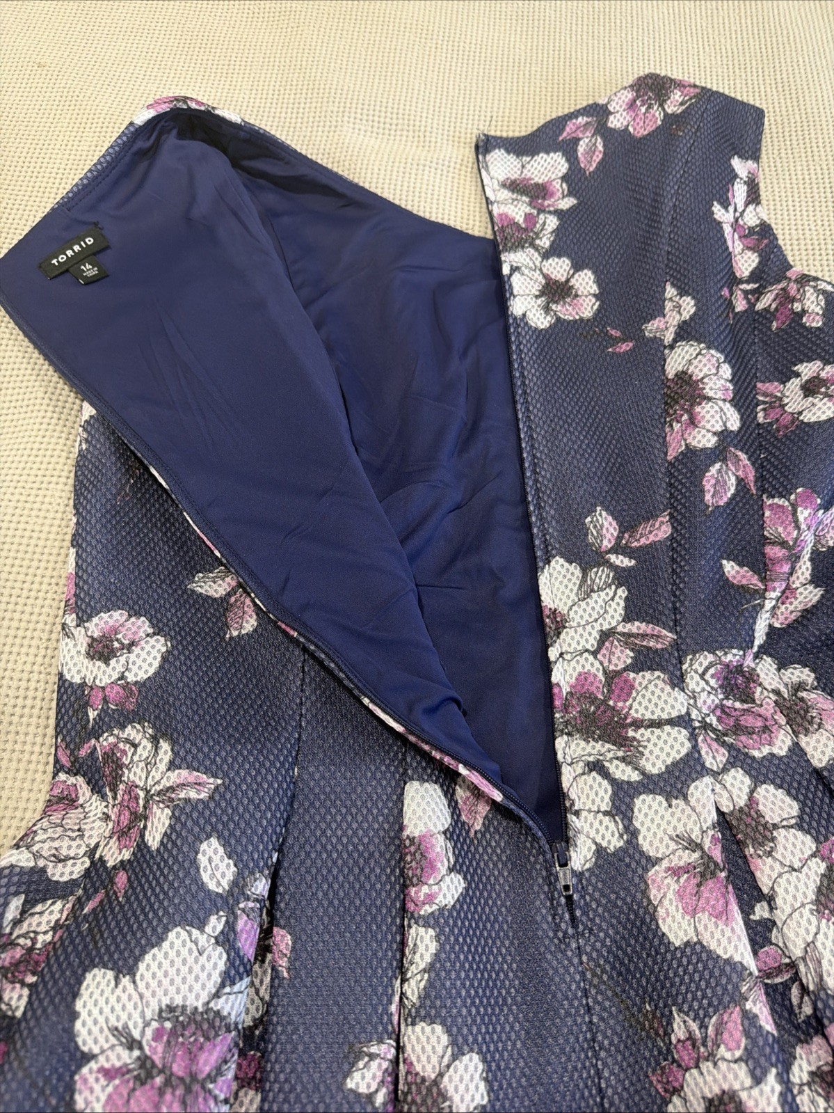 Floral Print Georgette Midi Dress in Floral by Torrid Size 14 Pink Navy Blue Zip