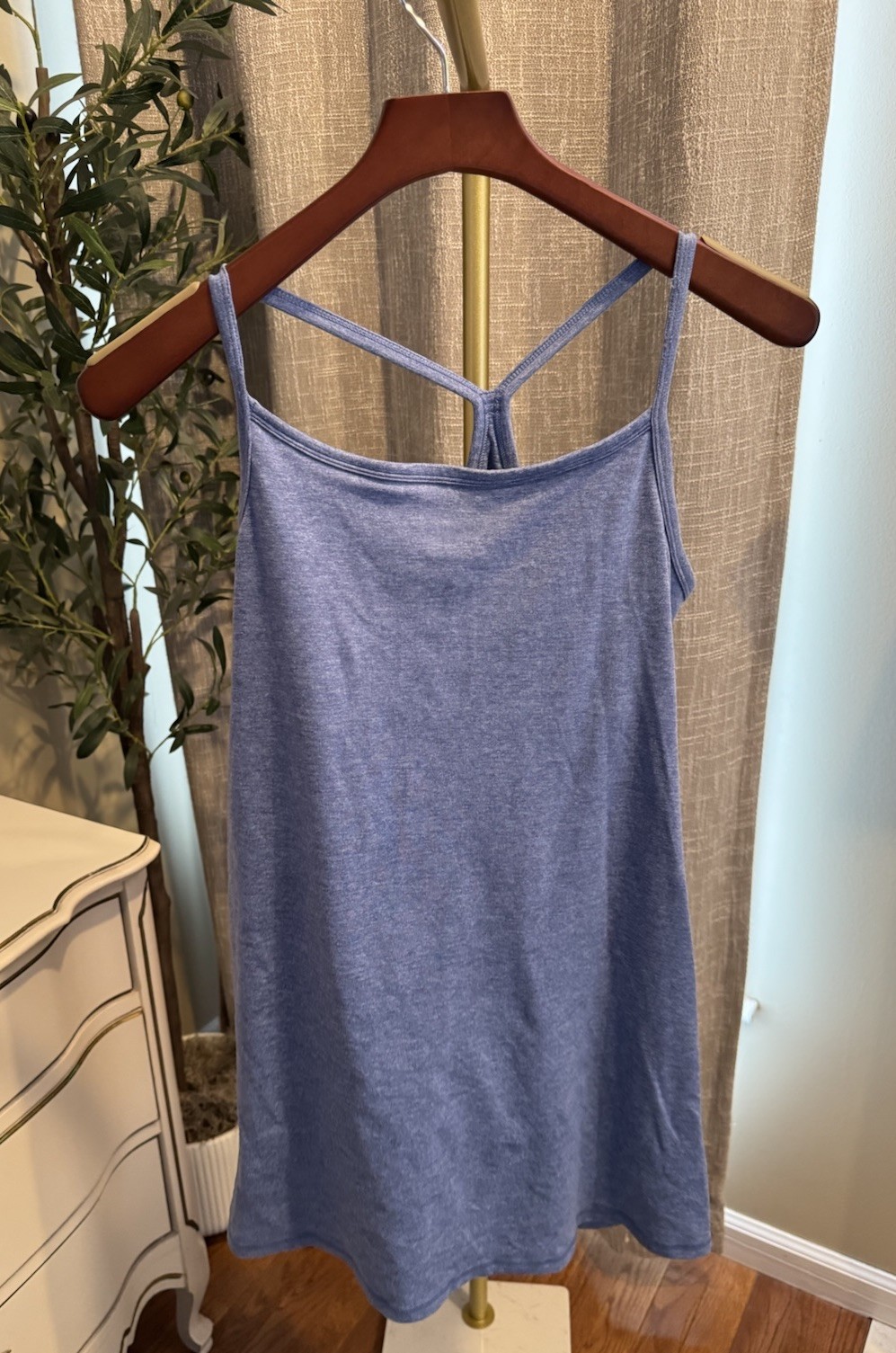 OFFLINE by Aerie The Hugger Exercise Dress Blue Heathered Racerback Womens Large