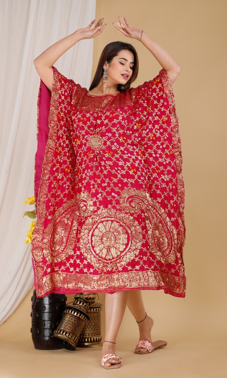 Women’s Premium Quality Red Tafita Kaftan For Party Cocktail Wear Item