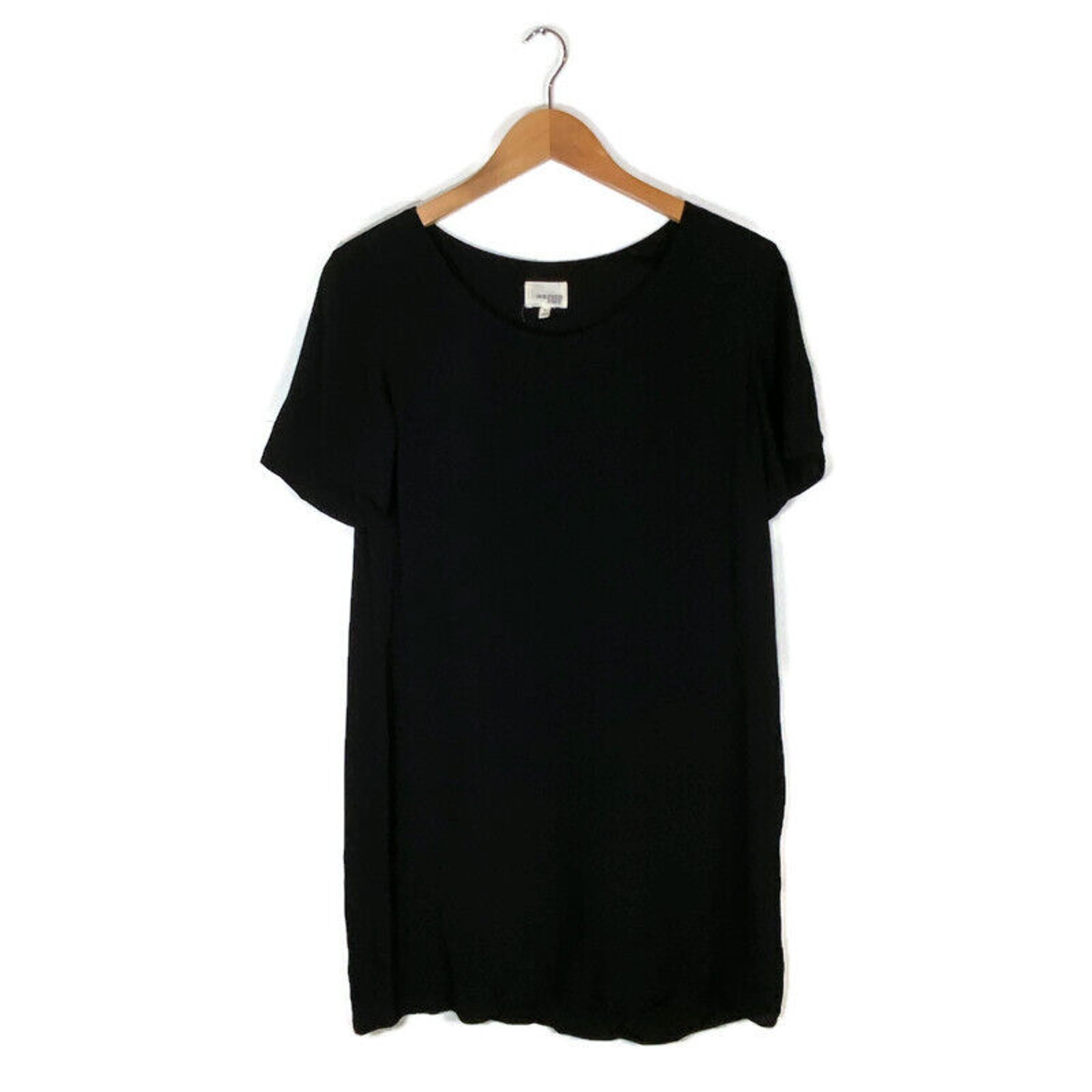 Wilfred Free Sz Small T-Shirt Dress Pullover Scoop Neck Black Lined Aritzia