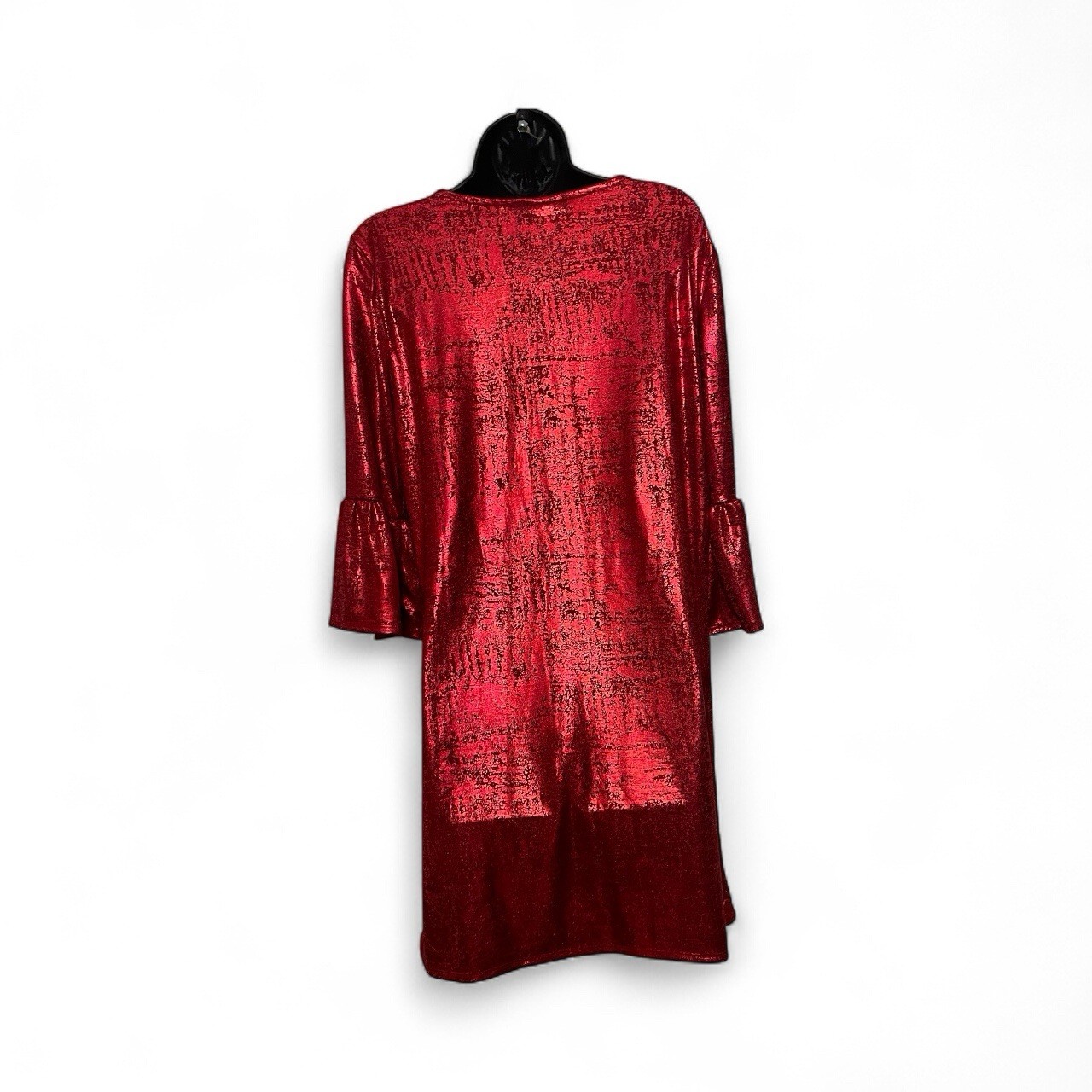 Ruby Red Size Small Red Dress PTP 18 33 L 96% Polyester Knee Length Long Sleeve