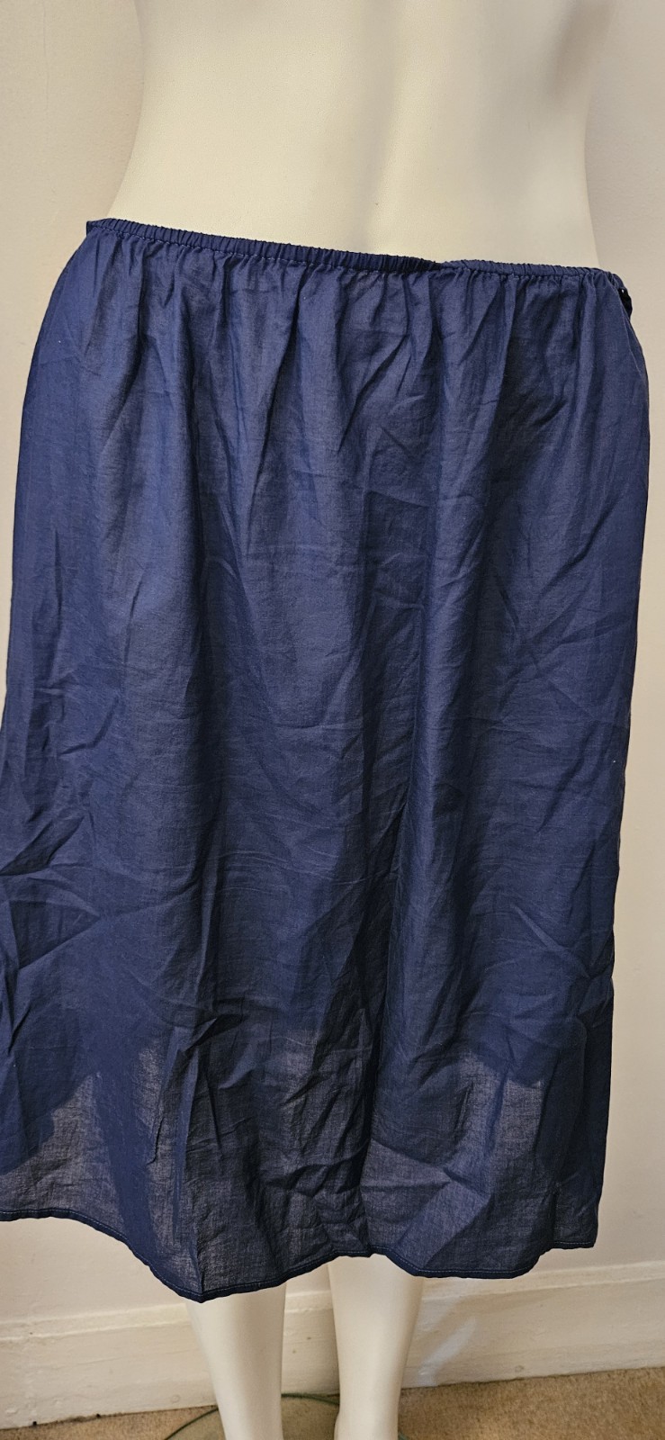 0039 ITALY navy blue 100% linen fully embroidered Maibelyn dress M bnwot rrp£250