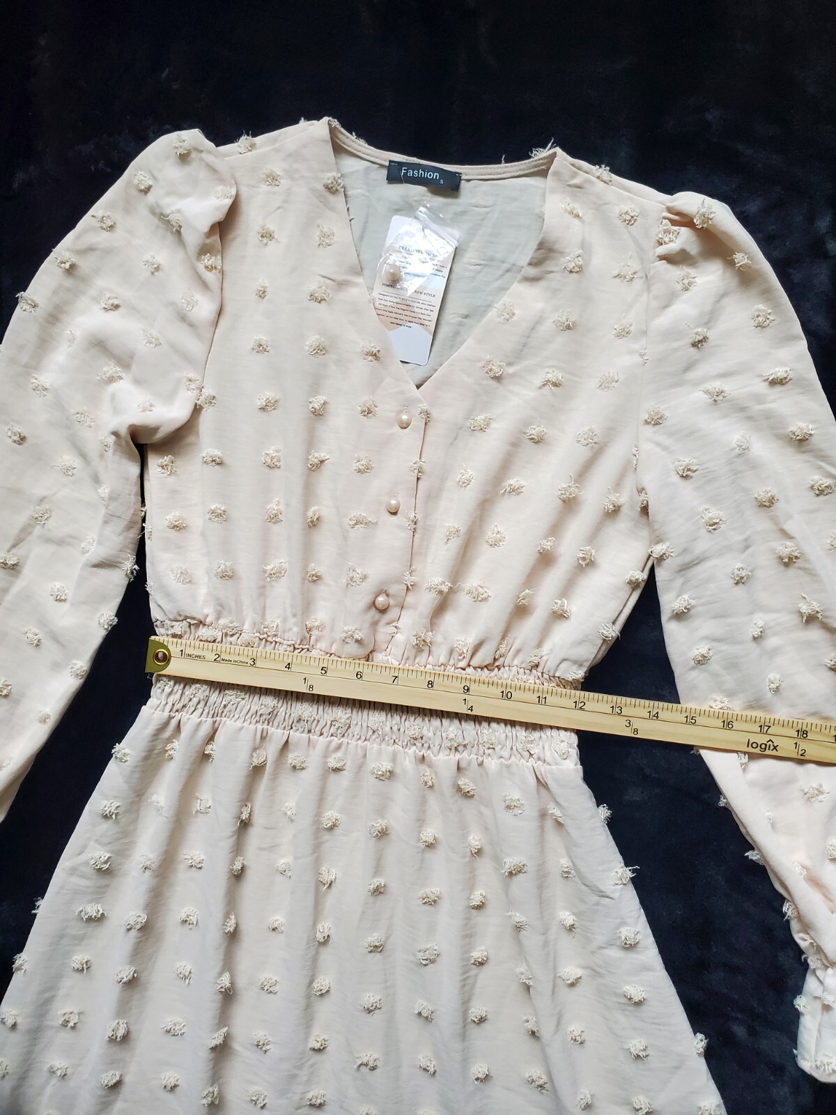 Bogo Swiss Dots Smocked Ruffle Maxi Dress Cream Size Small NWT RT$59