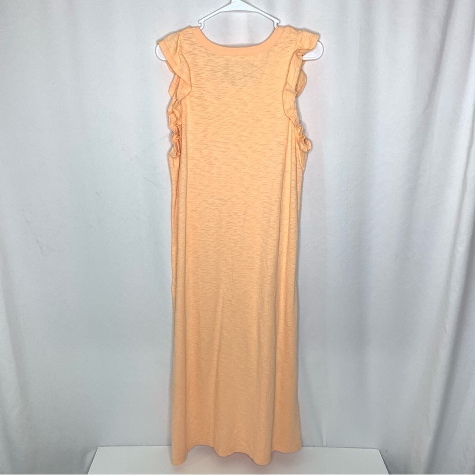 Universal Thread Womens Maxi T Shirt Dress Peachy Size Large Orange Sleeveless
