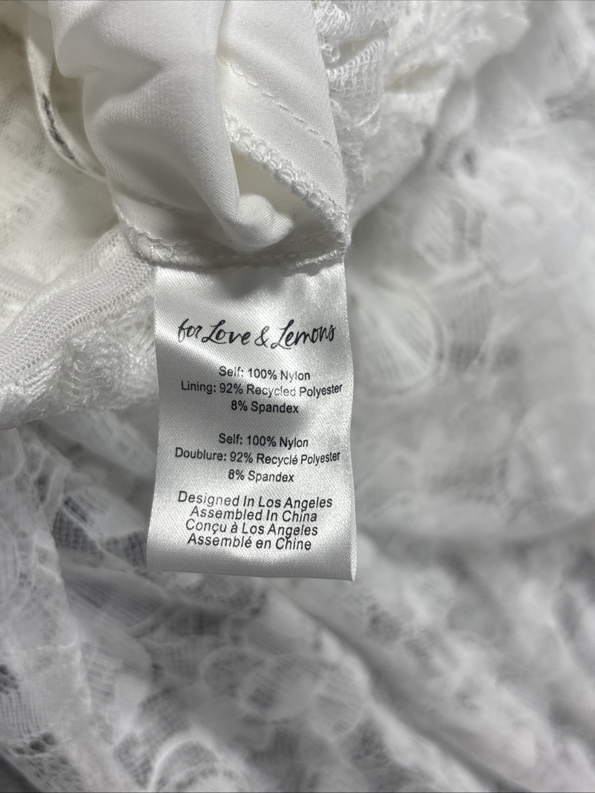 NWT For Love and Lemons Lorena Maxi Dress White Lace Size Small