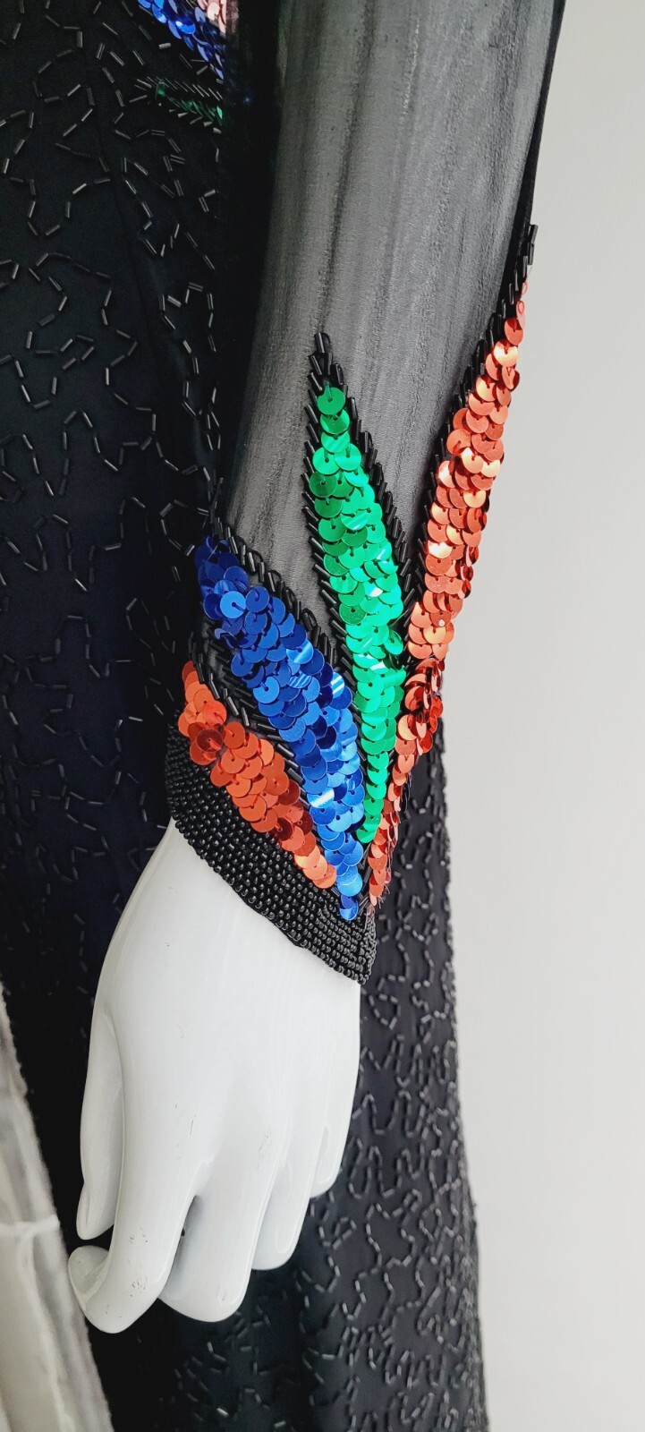 Sho Max Originals Sequin Rainbow Long Evening Party Cocktail Dress Women Size XS