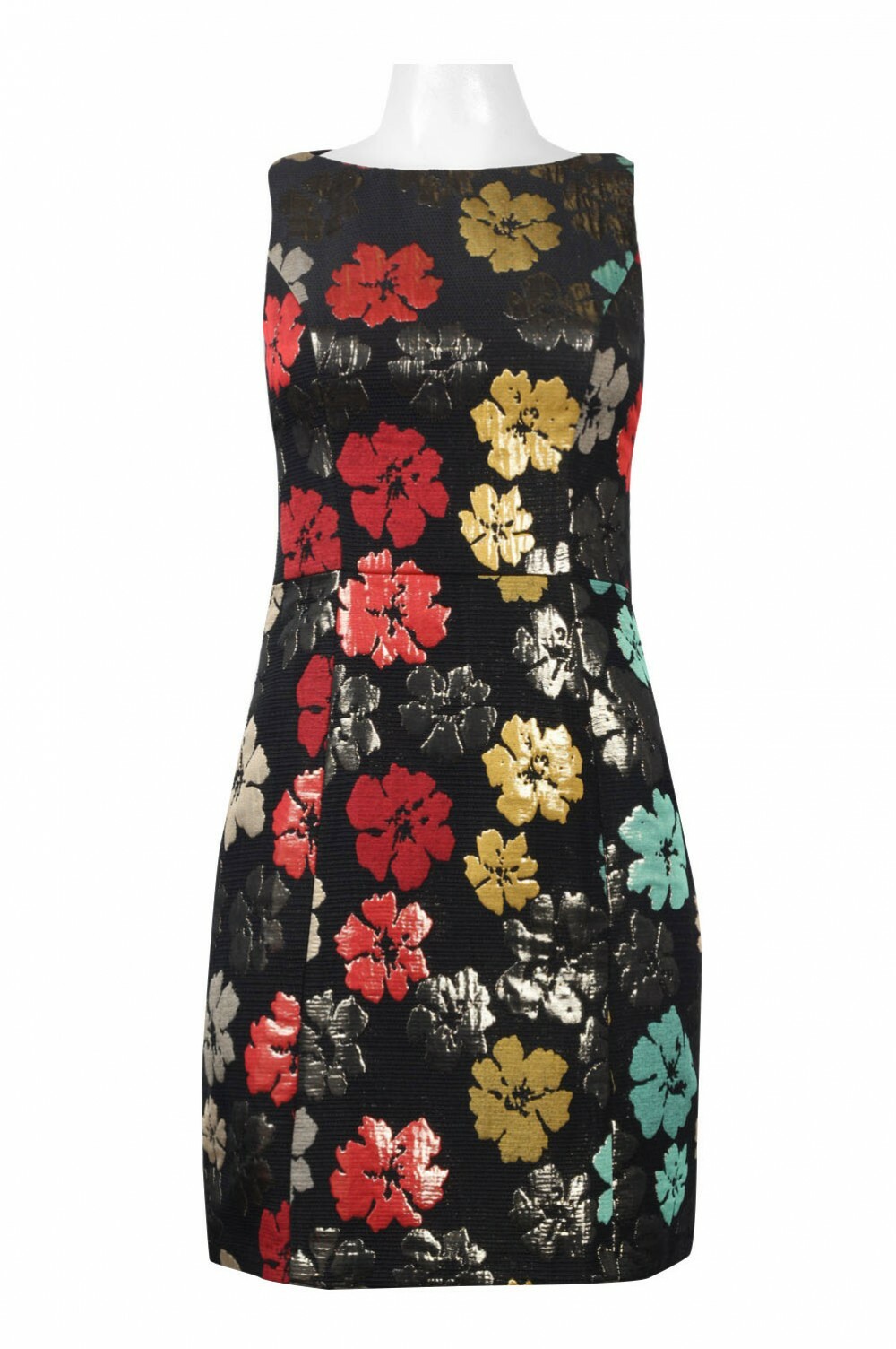 Maia Metallic Jacquard Party Dress Size 14 16 Black Gold Red Turquoise NWT $158
