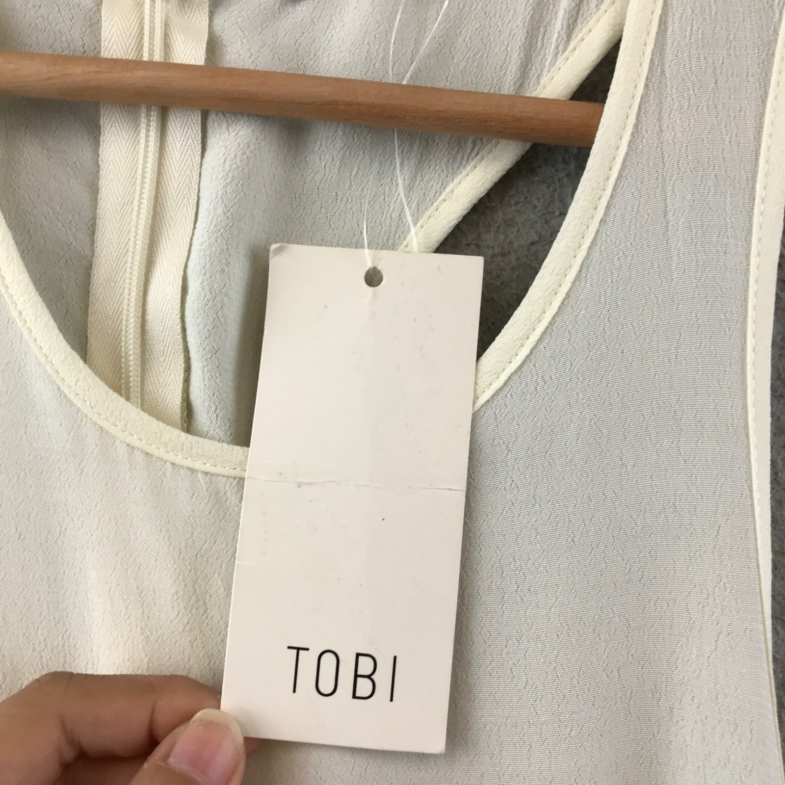 New TOBI XS Ivory Sleeveless High Low Dress Cutout Hem Casual Party Cocktail