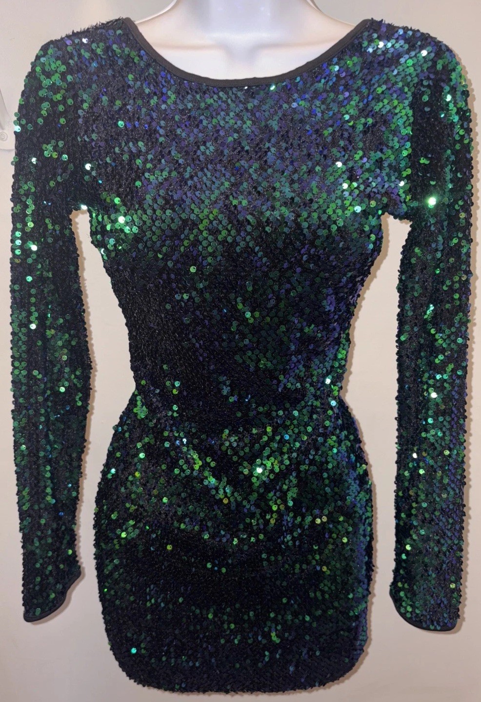 Privy Privately Privileged Sequins Holiday Prom Party Formal Mini Emerald Dress