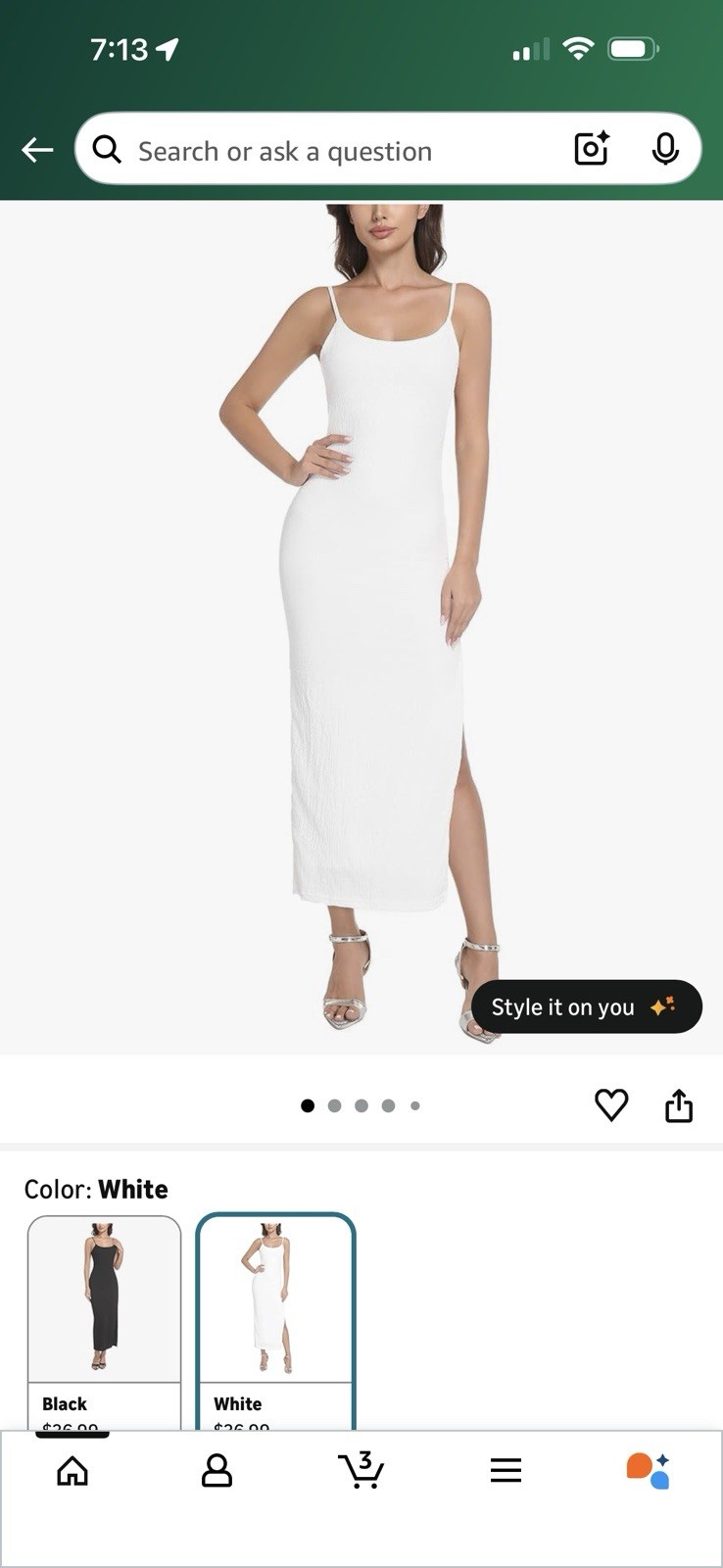 White Sleeveless Long Tank Dress 95% Polyester 5% Spandex Side Slit Backless XL