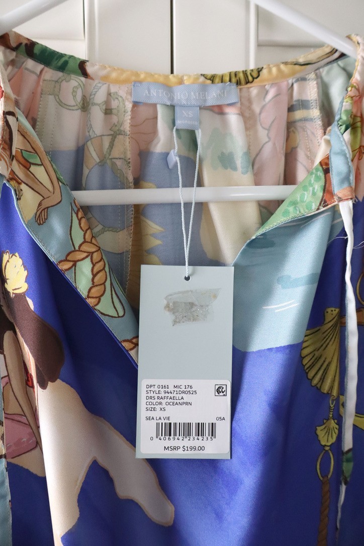 ANTONIO MELANI NWT $199 Raffaella Shift Dress in Sea La Vie Map Print Size XS