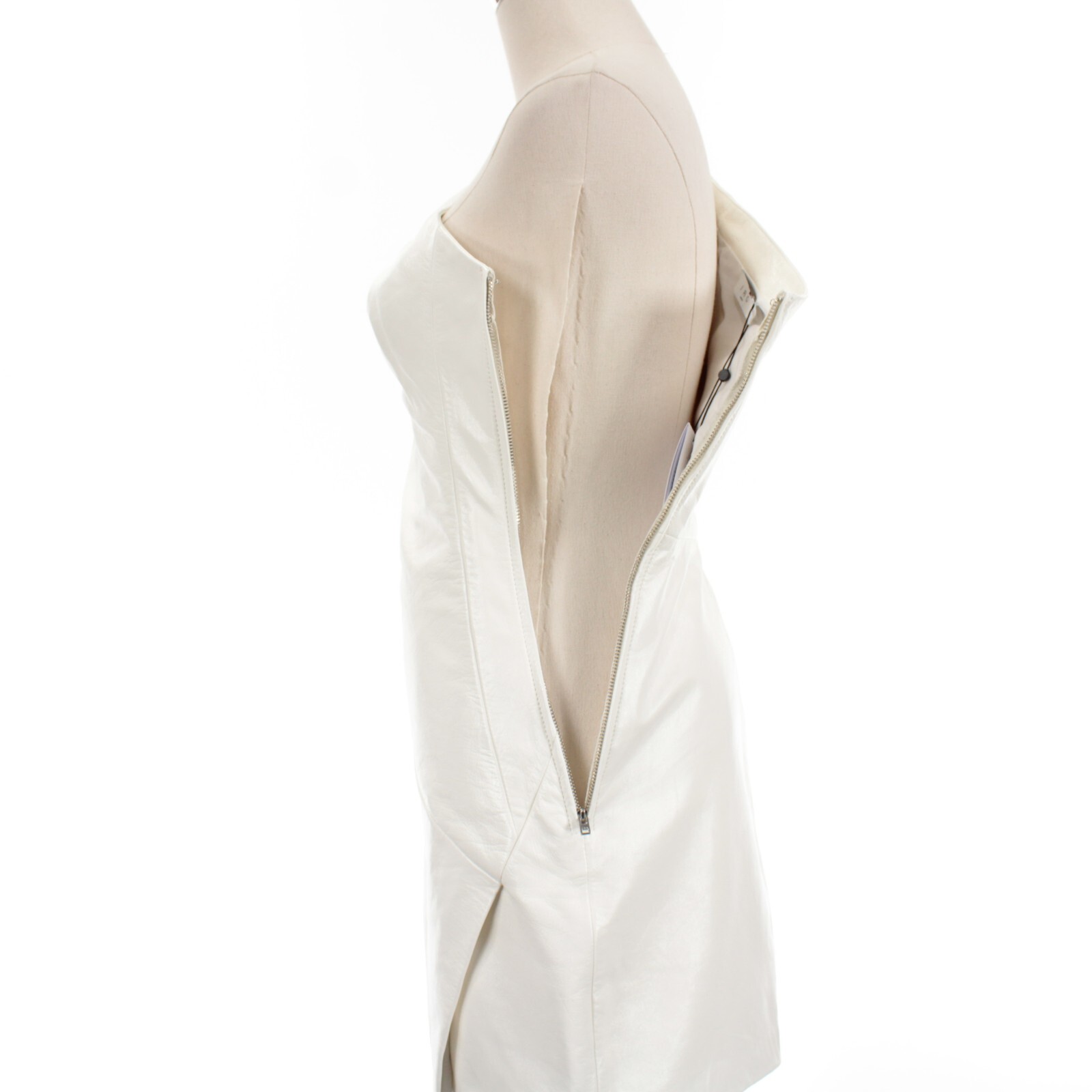 IRO NWT Sulvi One-Shoulder Leather Mini Dress Size 34 US 2 in Chalk White