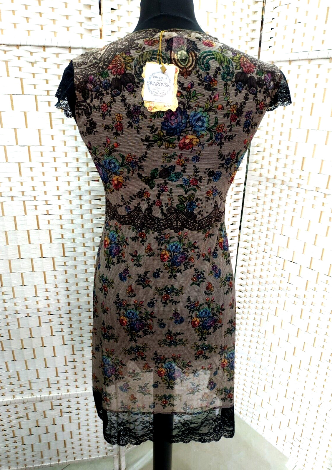 Beautiful Michal Negrin Colorful Crystal Touche Flowers Dress Size – M –