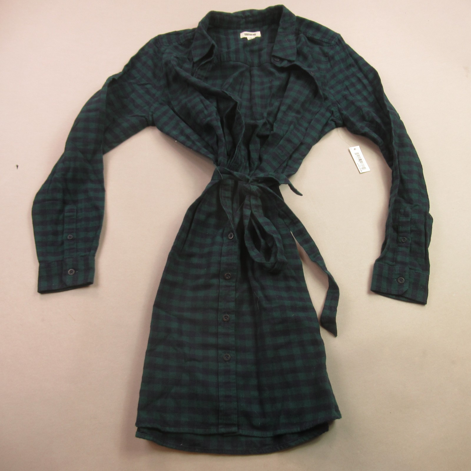 Goodthreads Dress Womens Medium Long Sleeve Button Front Lightweight Casual