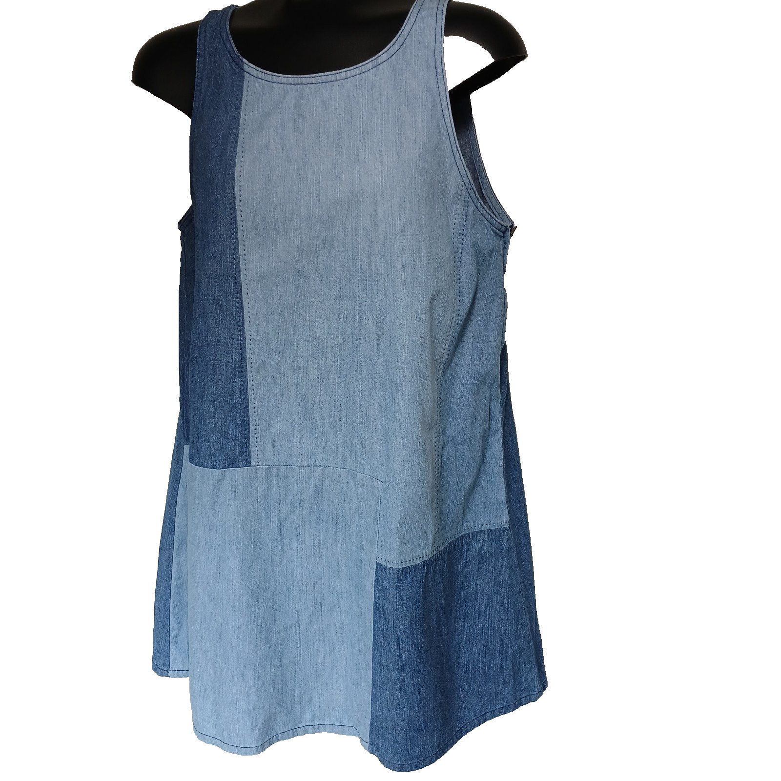 Chelsea & Violet Chambray Blue Sleeveless Pullover Summer Denim Dress Size L