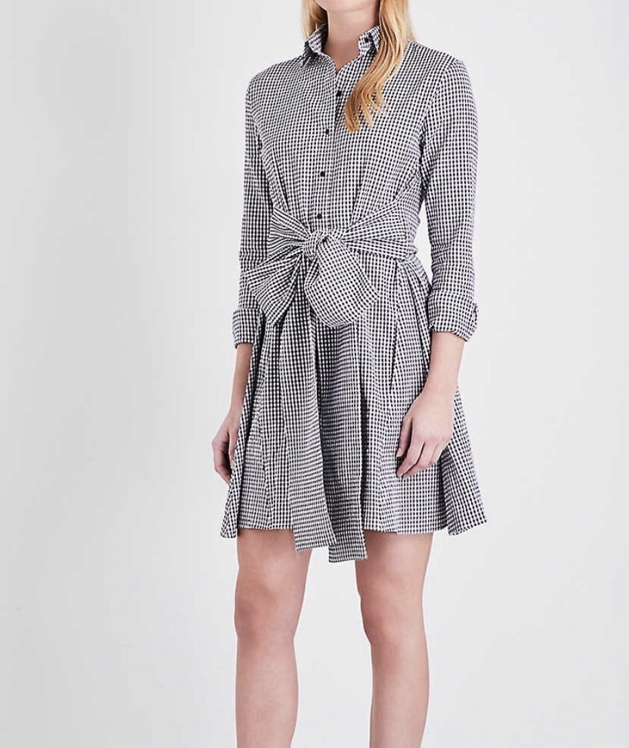 Maje Gingham Dress With Waist Wrap Size 1