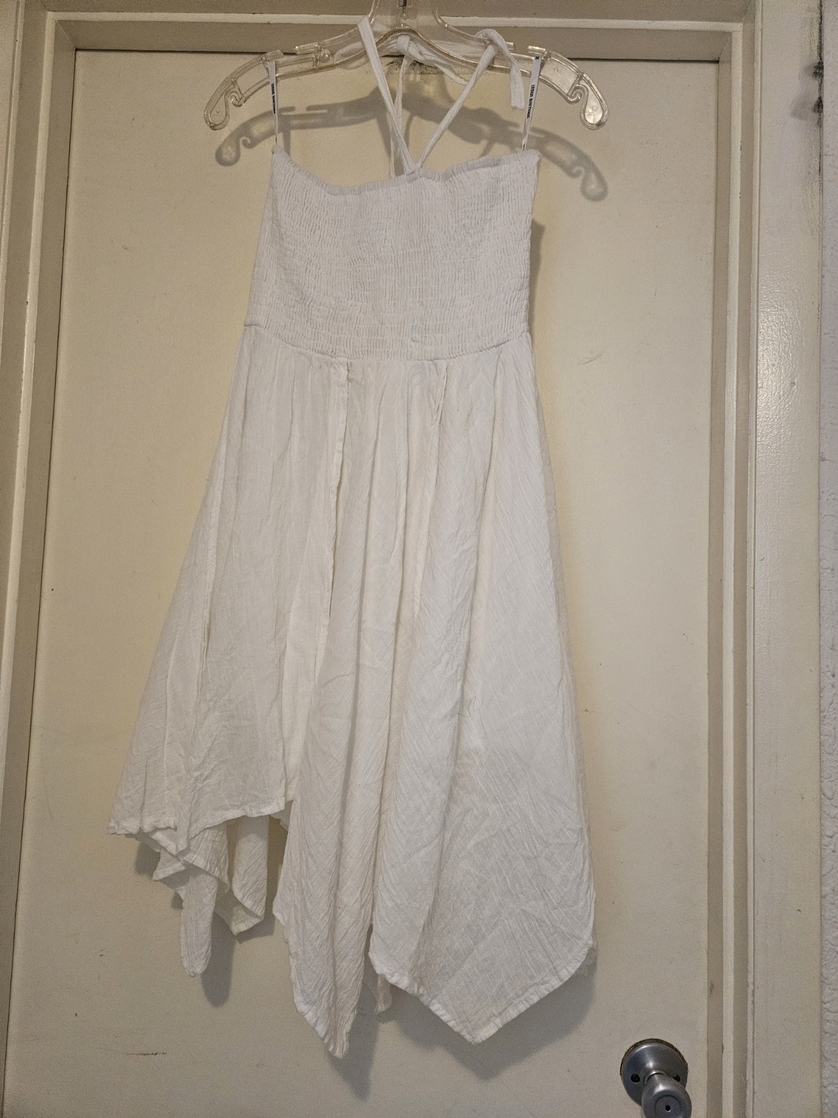 India Boutique White High Low Cotton Elastic Top One Size Summer Dress