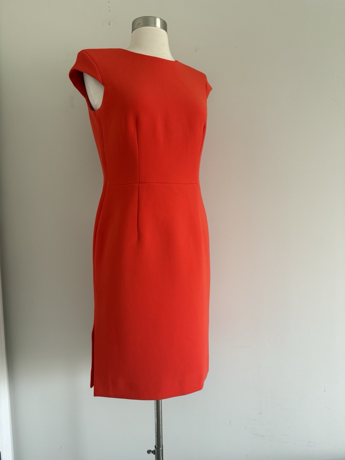 ESCADA ZIP BACK LINED THICK SIDE SLIT DRESS SIZE 34 MADE IN ROMANIA