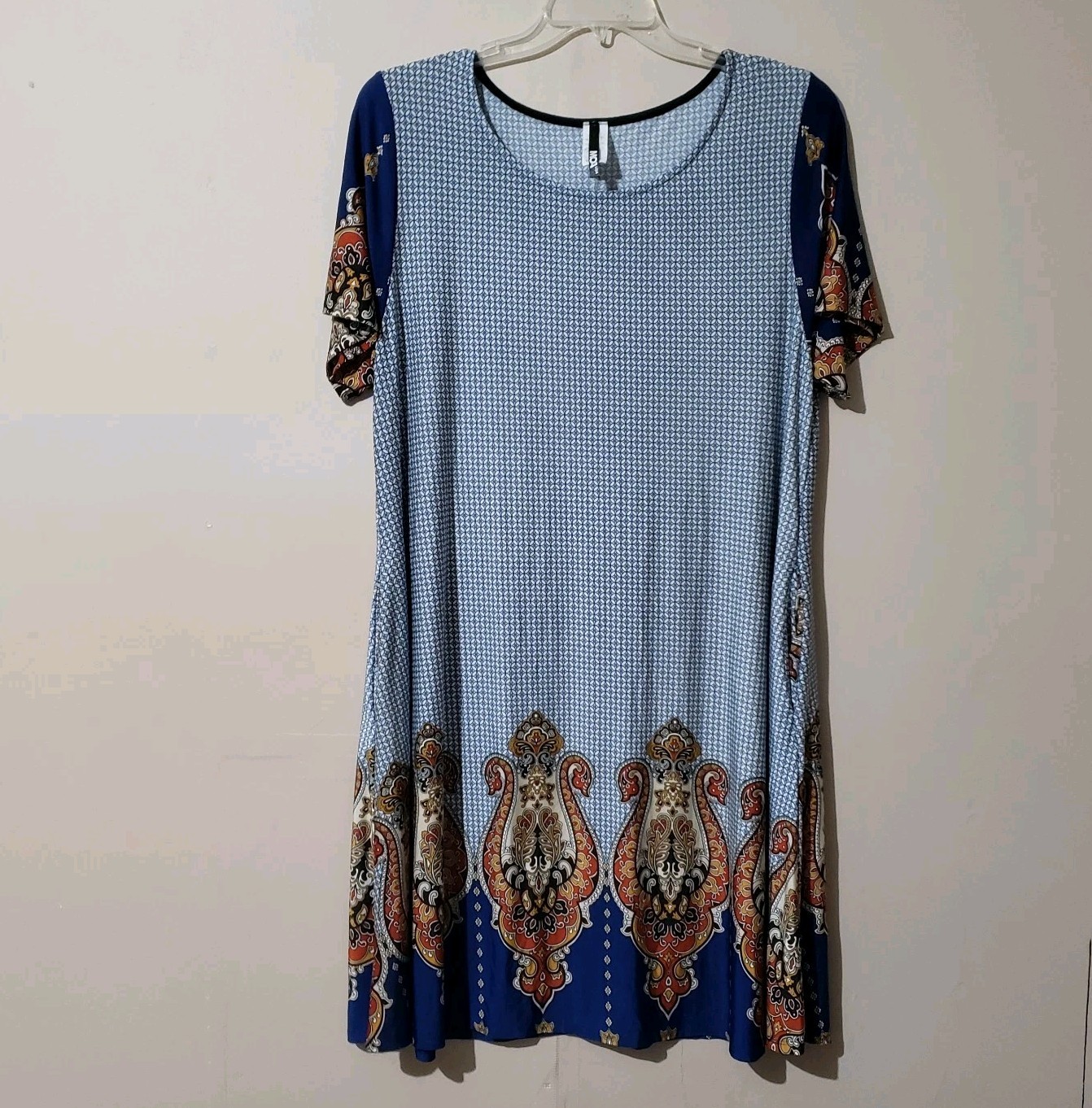 MOA USA Size 3x Polyester/Spandex Knit Swing Dress With Pockets Light Breezy