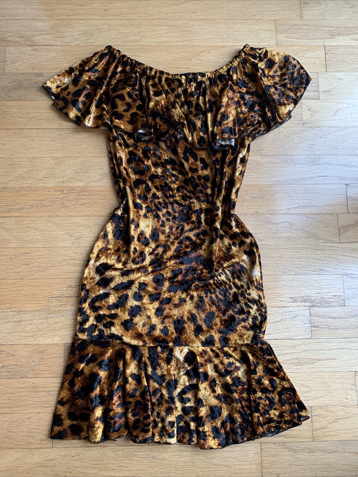 Lularoe Cici Mermaid Dress velvet cheetah leopard animal print Large L