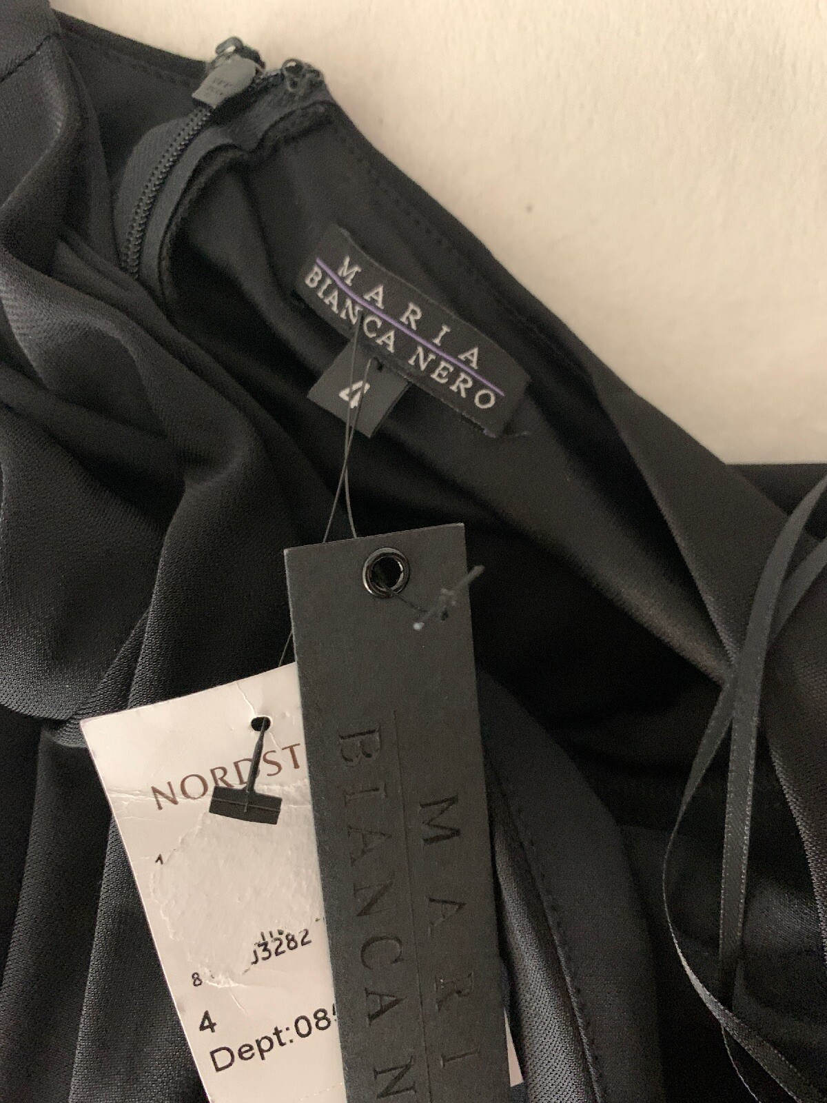 NEW $346 Maria Bianca Nero Black Kerri One-Shoulder Gown [ SZ 4 ] #E746