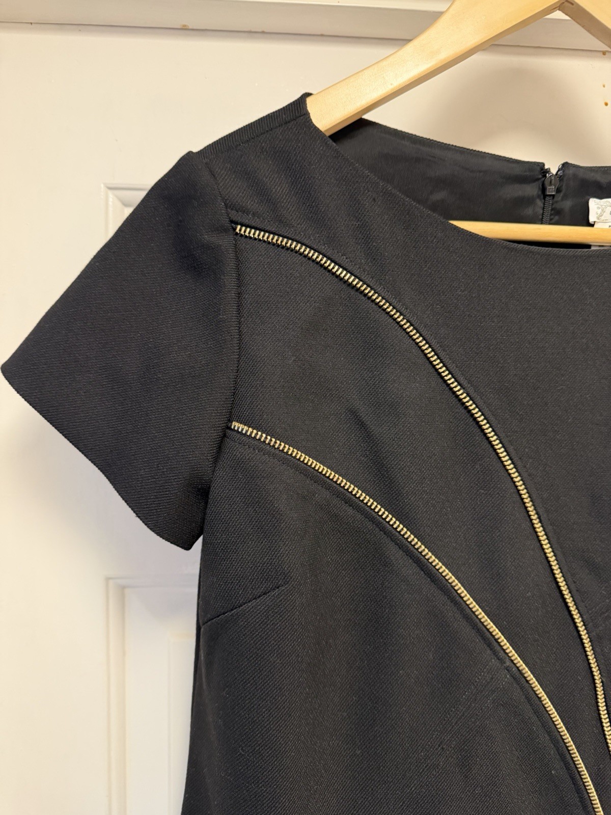 Stunning VERSACE COLLECTION Black Tailored Medusa Zip Dress IT 40 / UK Size 8
