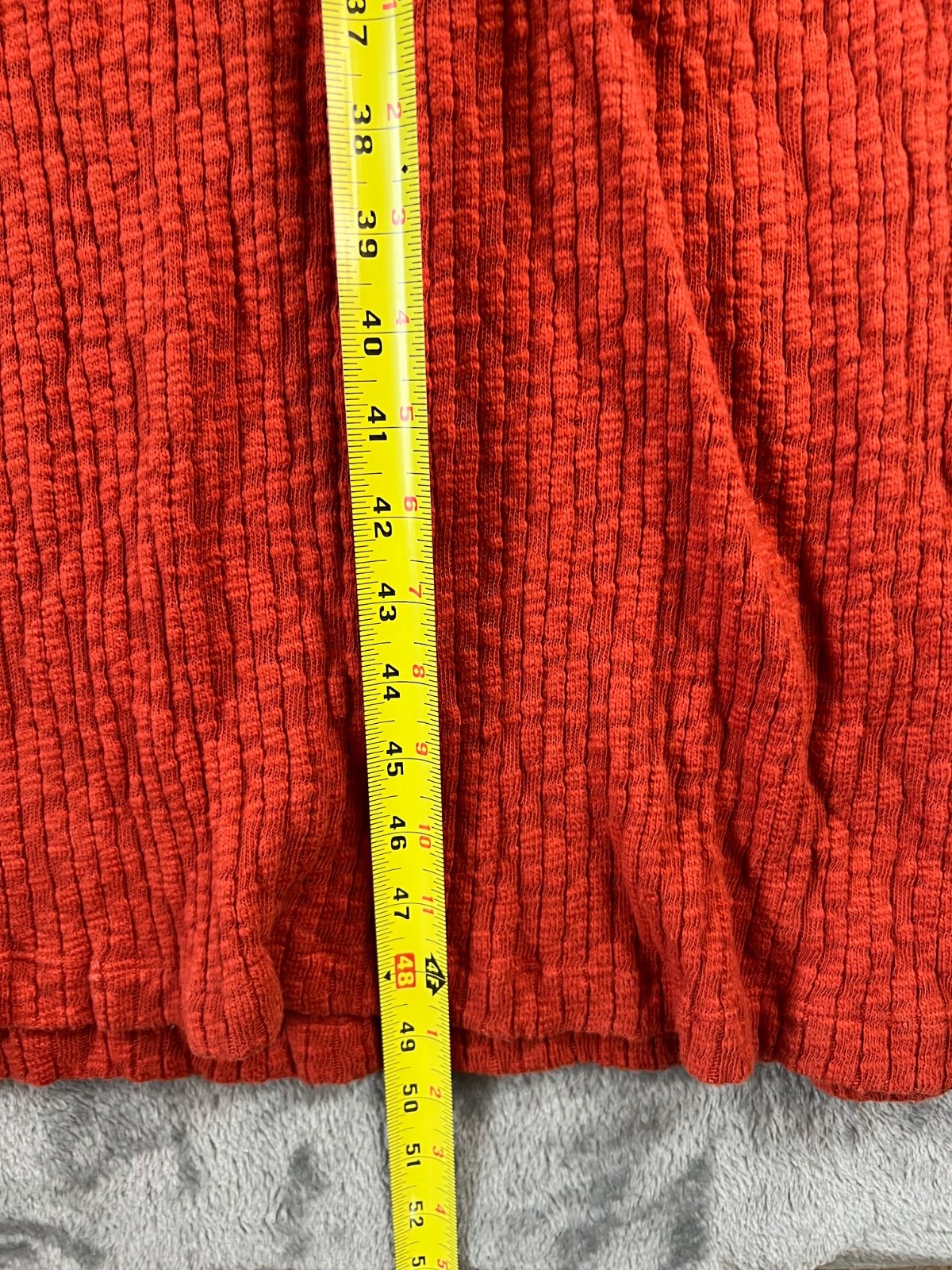 Christy Dawn Charlie Maxi Dress Medium Red Orange Ribbed Knit Sustainable