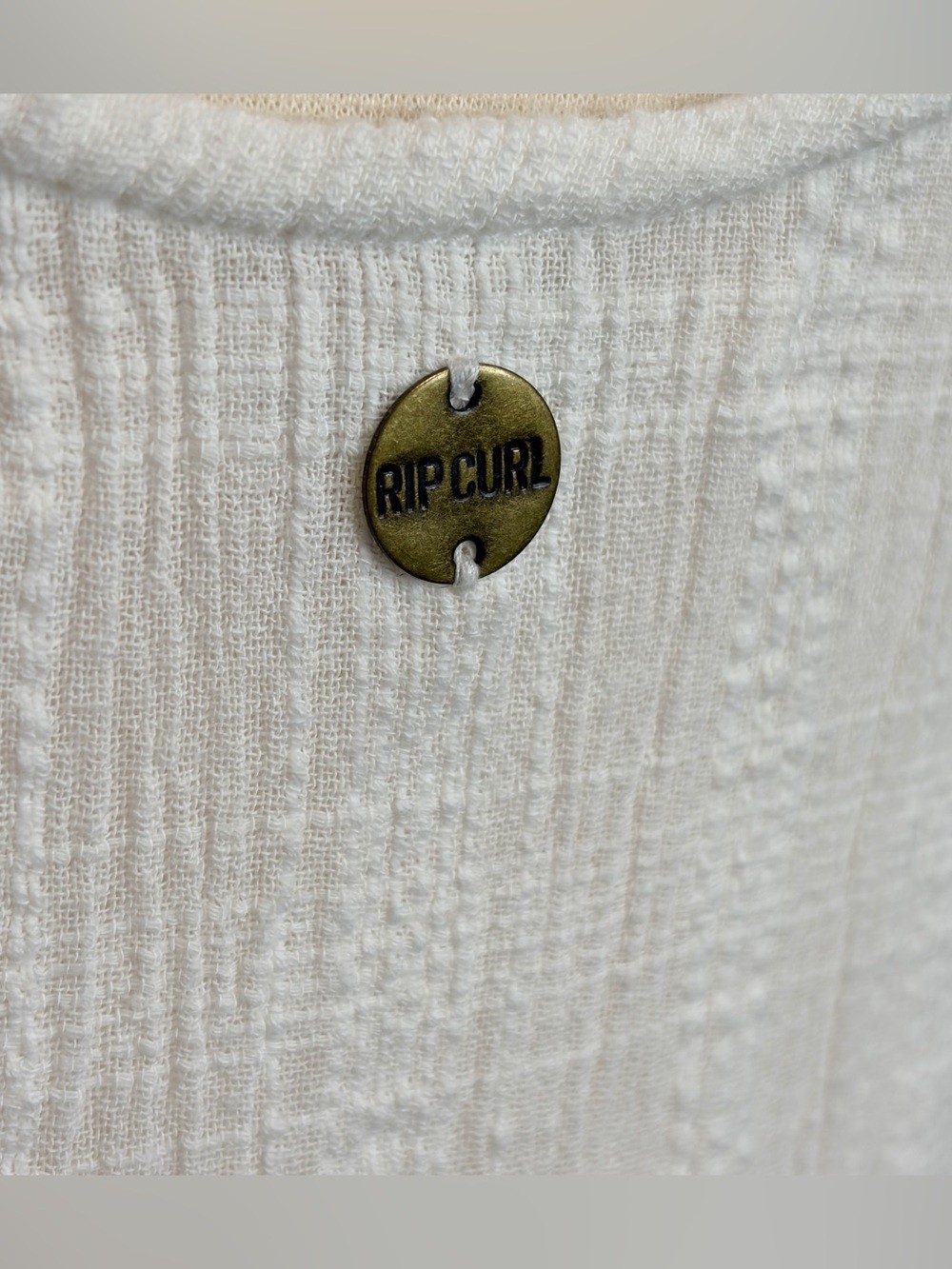 RIP CURL Lightweight Sundress Ties at Shoulders in White, Small