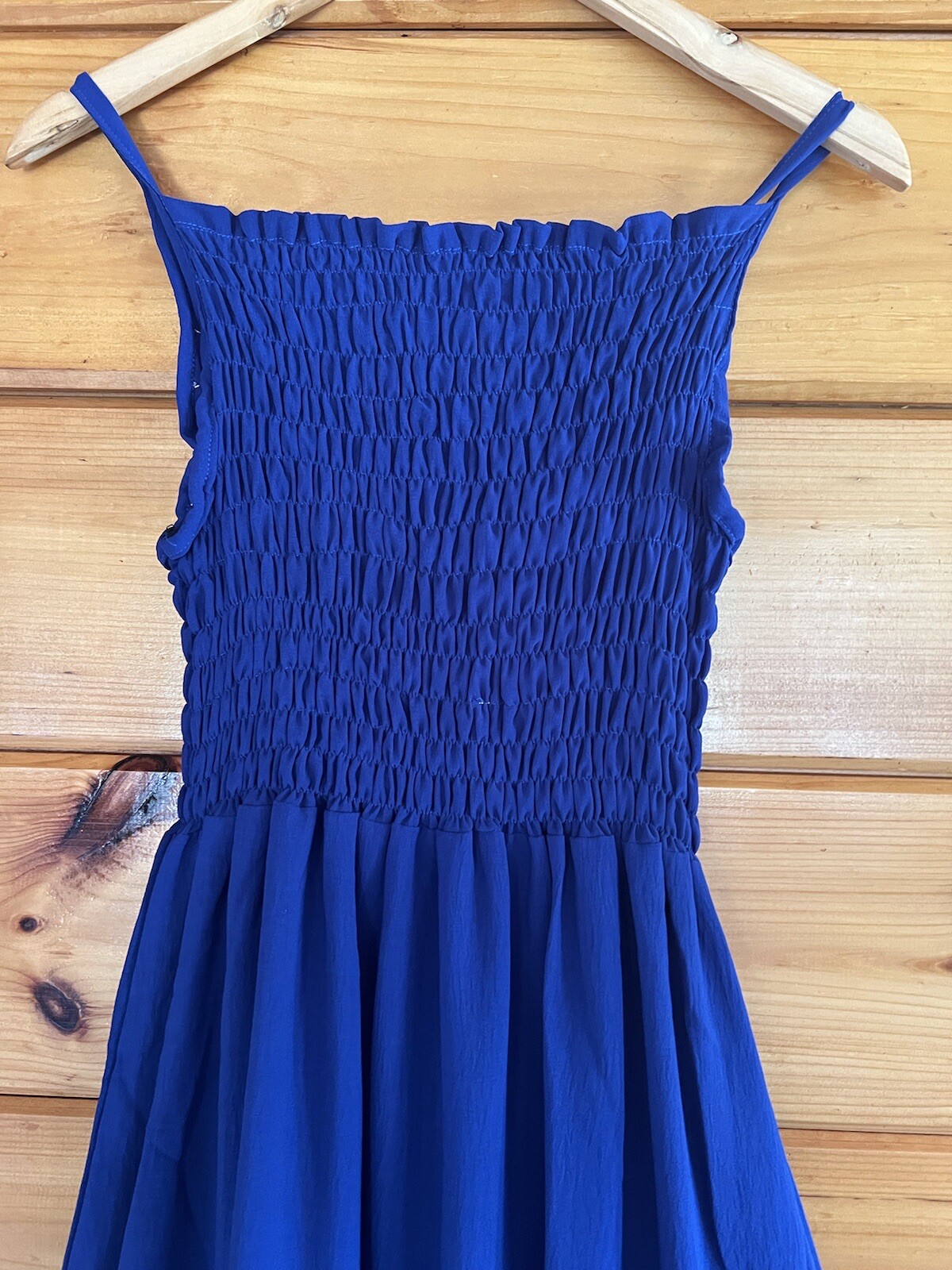 Womens Spaghetti Strap Smocked Tiered Long Beach Sun Dress Free Size S – L