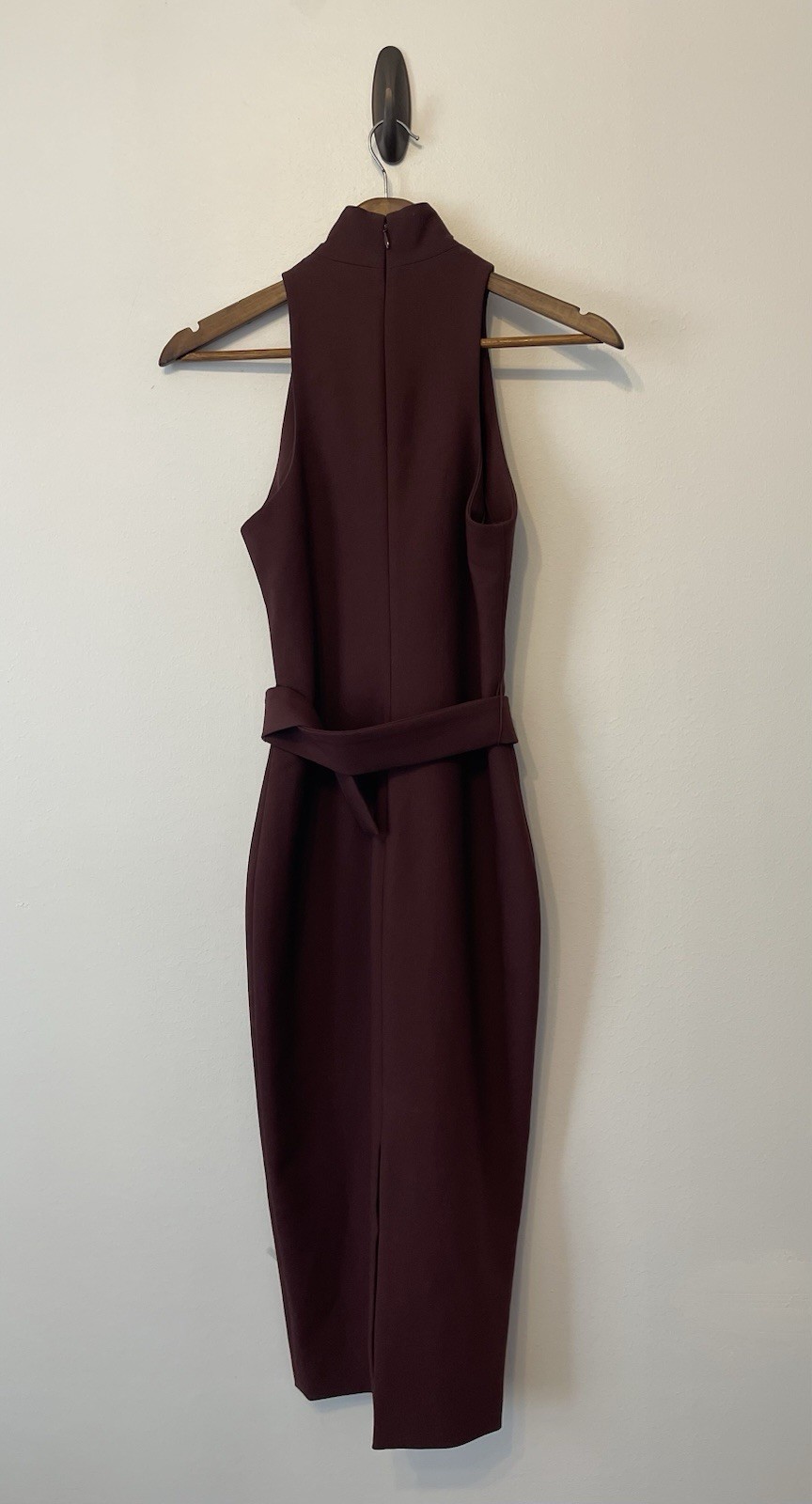 Cinq A Sept Juniper Mock Neck Belted Midi Dress Size 2 Keyhole Wedding Guest