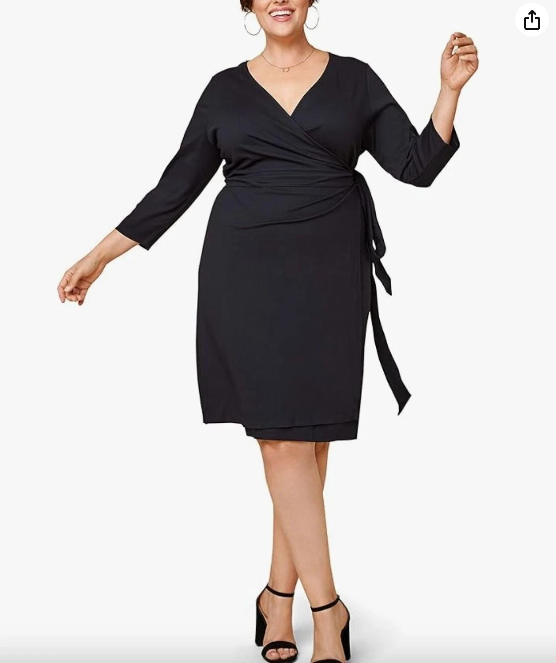 Seek No Further Wrap Dress Sz 3X NEW Black Fruit of Loom Classic Holiday Stretch
